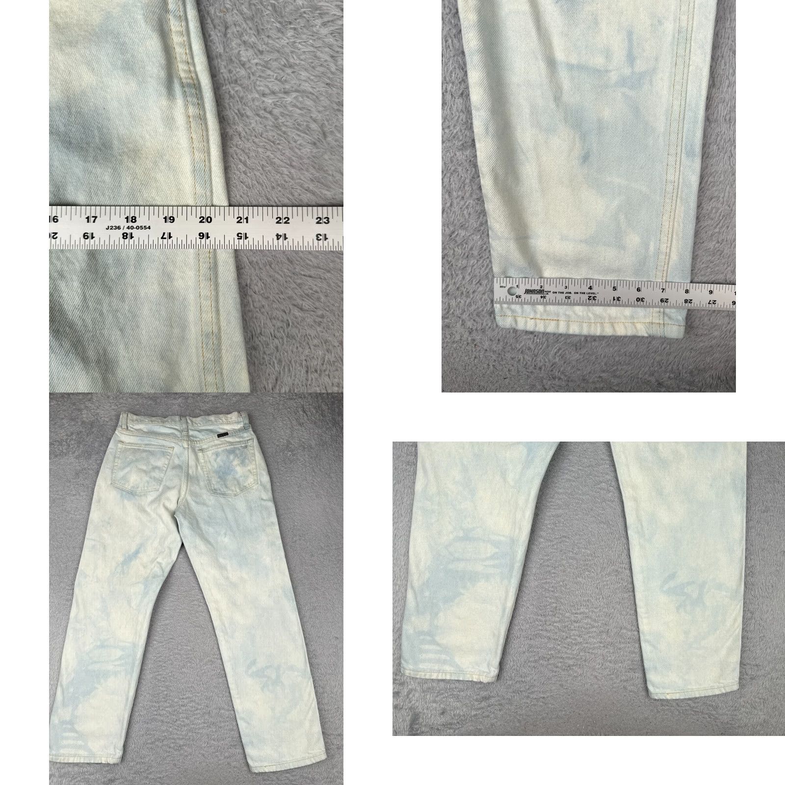 Denime Maverick Jeans Mens 32x30 Blue Denim Acid Wash Straight Leg Distressed Cotton Size US 32 / EU 48 - 9 Thumbnail
