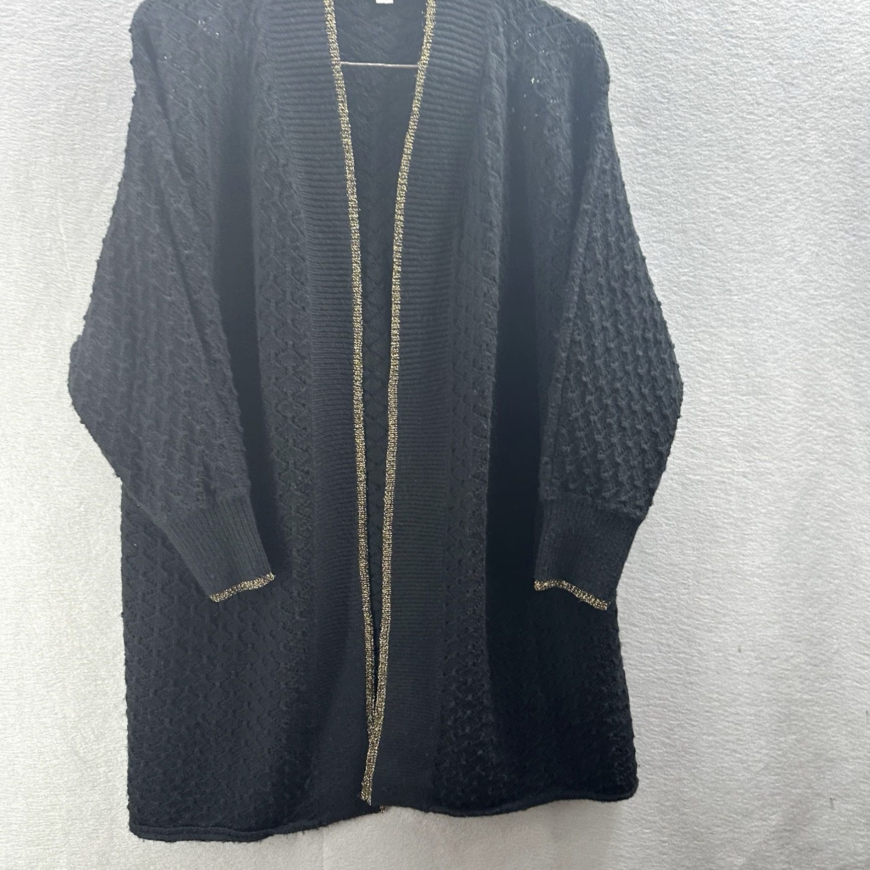 Vintage ROLLER RABBIT Cardigan Sweater Womens L Black Knit Cardigan Bohemian Classic 90s Style Designer Women's Large Black Cardigan Sweater Womens L Size L / US 10 / IT 46 - 2 Thumbnail