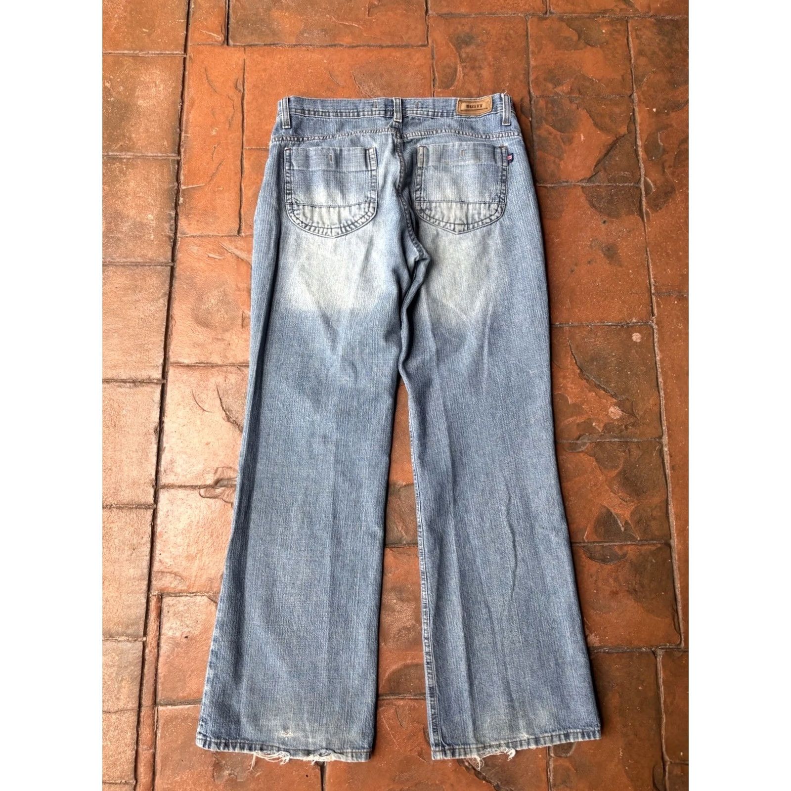 Vintage VINTAGE Dusty Jeans Men 34x30 Distressed Baggy Wide-Leg 90s Grunge Hip Hop Skater Cotton Denim Size US 34 / EU 50 - 3 Thumbnail