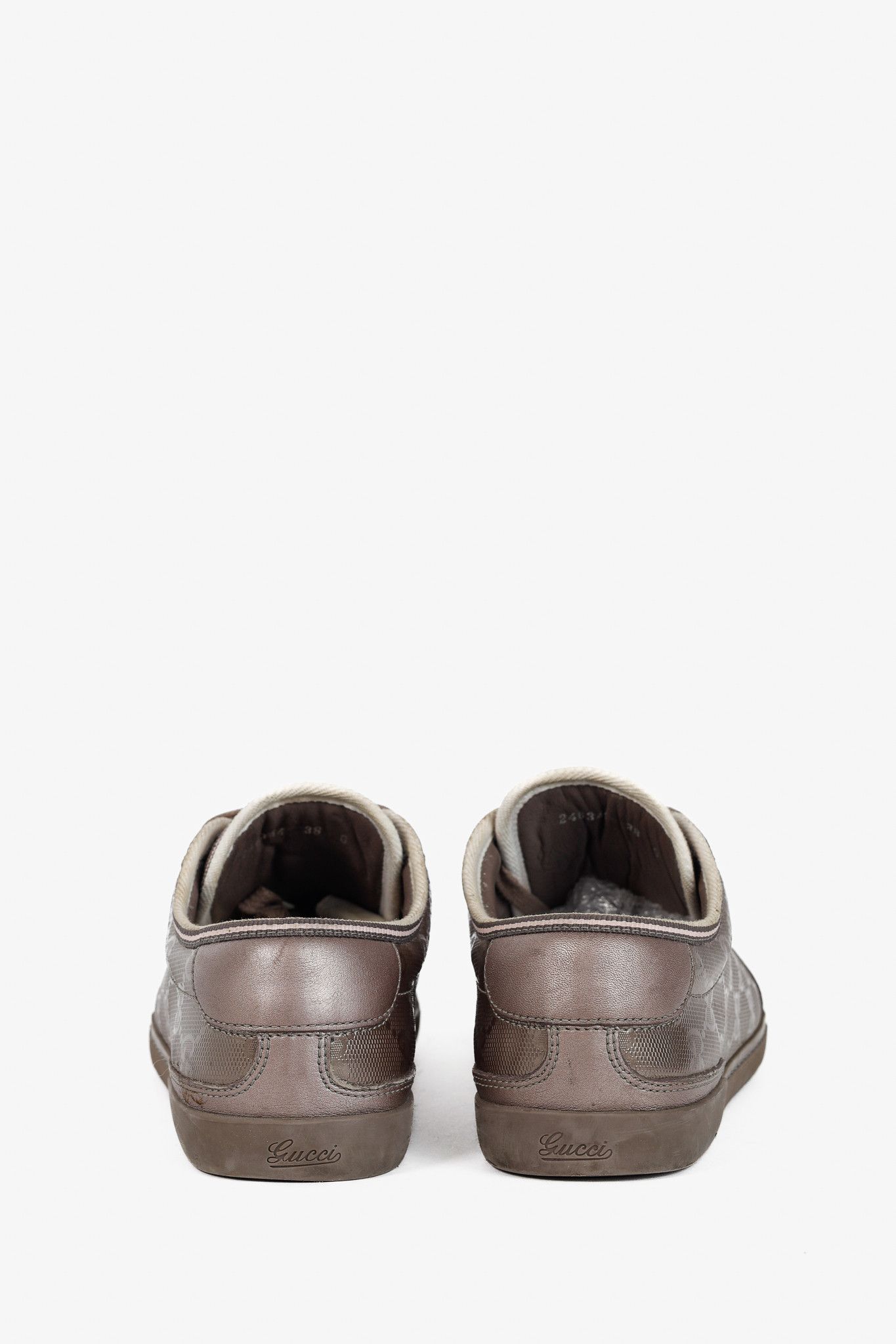 Gucci Gucci GG Imprime & Miro Soft Metallic Leather Sneakers Size US 7.5 / IT 37.5 - 3 Thumbnail