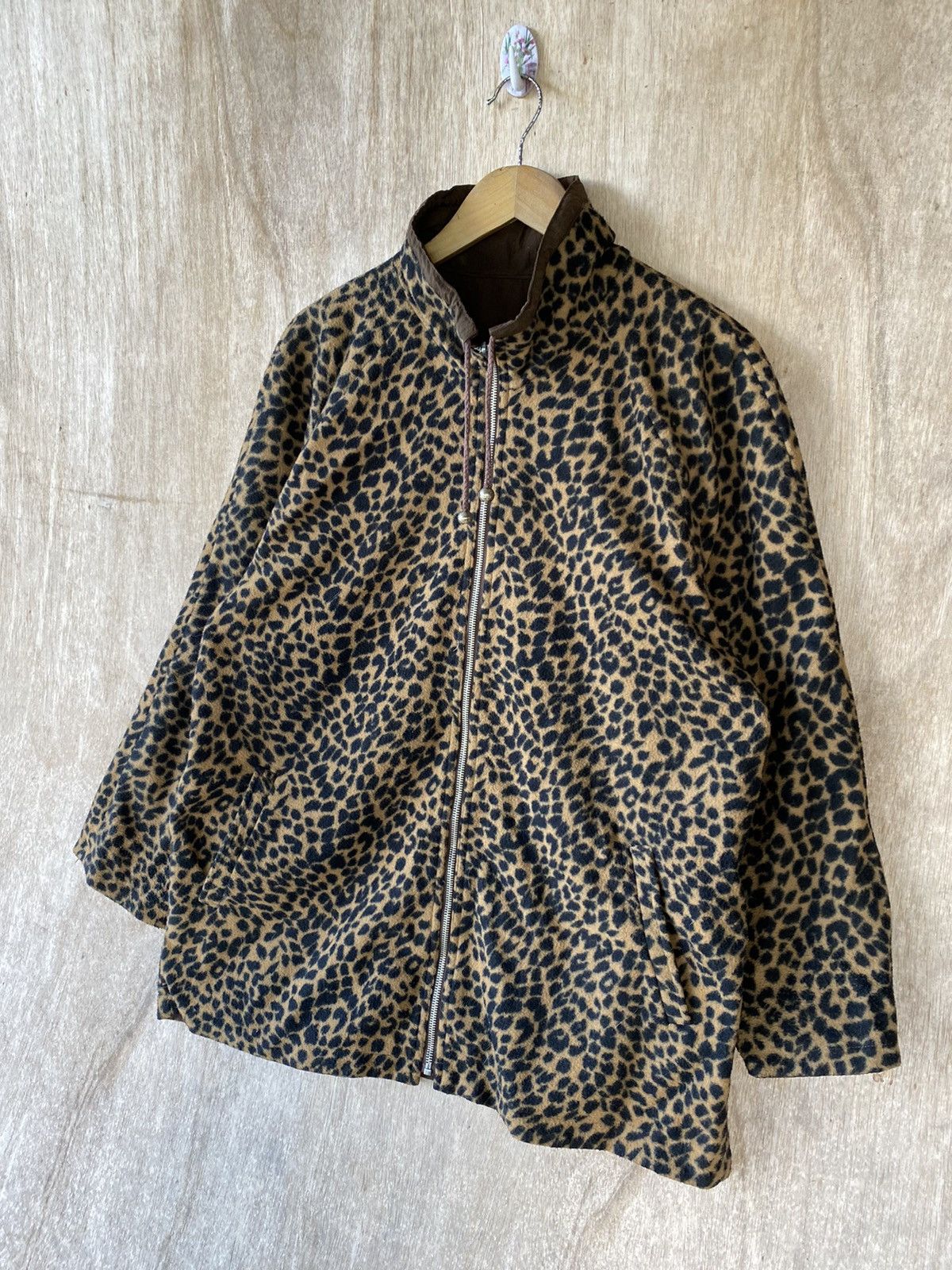 Vintage Leopard Print Fleece Jacket by Calzione - Vintage Fashion Size US L / EU 52-54 / 3 - 5 Thumbnail