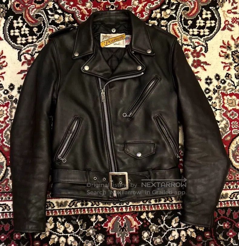 Schott Schott 618, cable-stayed leather coat, heavy cowhide Size US XXS / EU 40 - 1 Thumbnail