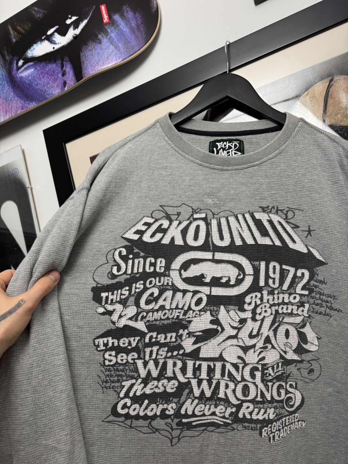 Ecko Unltd. Ecko Unltd. Vintage Y2k Thermal Waffle Longsleeve Rap Rare Size US XXL / EU 58 / 5 - 2 Thumbnail