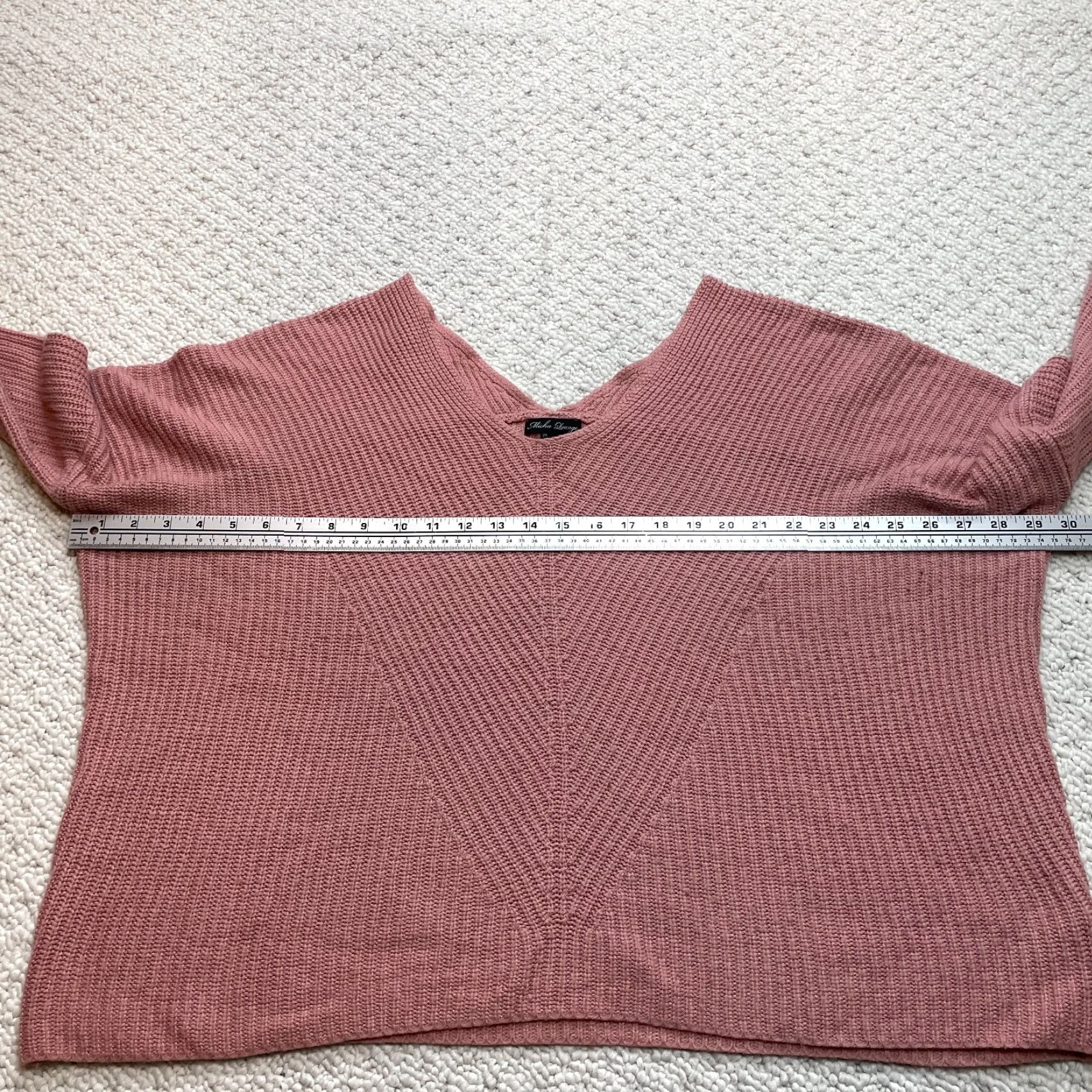 Vintage VINTAGE Micah Lounge Sweater Womens 14 Pink V-Neck Pullover Knit Acrylic Size XL / US 12-14 / IT 48-50 - 3 Thumbnail