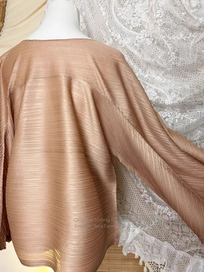 Issey Miyake Issey Miyake Salmon Pink Horizontal Pleated Long Sleeve To Size L / US 10 / IT 46 - 7 Thumbnail