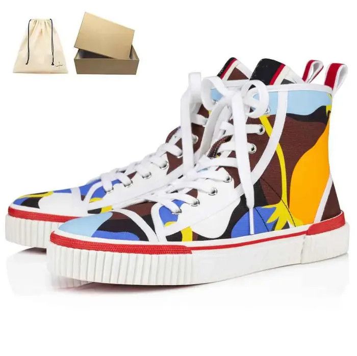 Christian Louboutin o1s1wg111224 Pedro Flat Toile Heliconia in Multicolor Size US 13 / EU 46 - 1 Preview