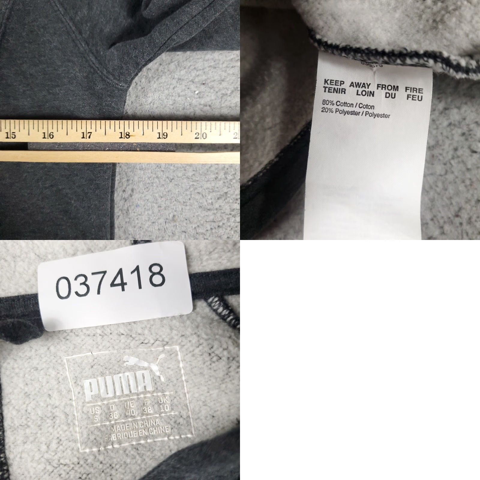 Puma PUMA Ladies Gray Full Zip Up Hoodie Sweatshirt Small Size S / US 4 / IT 40 - 8 Thumbnail