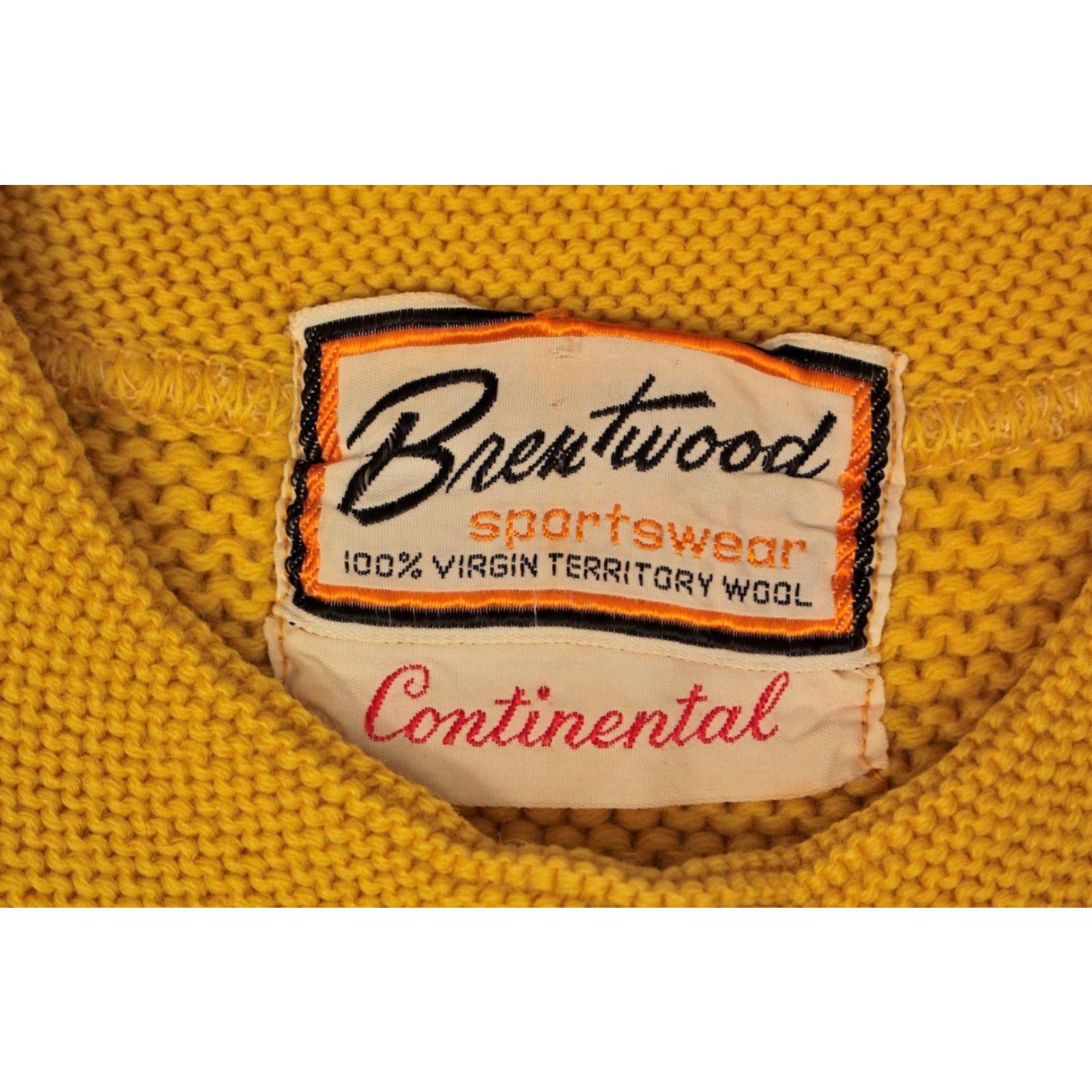 Vintage VTG Brentwood Sweater 50s 60s Wool Yellow Size M Mens Vintage Continent al Pullover/ Sweater Casual Size US M / EU 48-50 / 2 - 3 Thumbnail