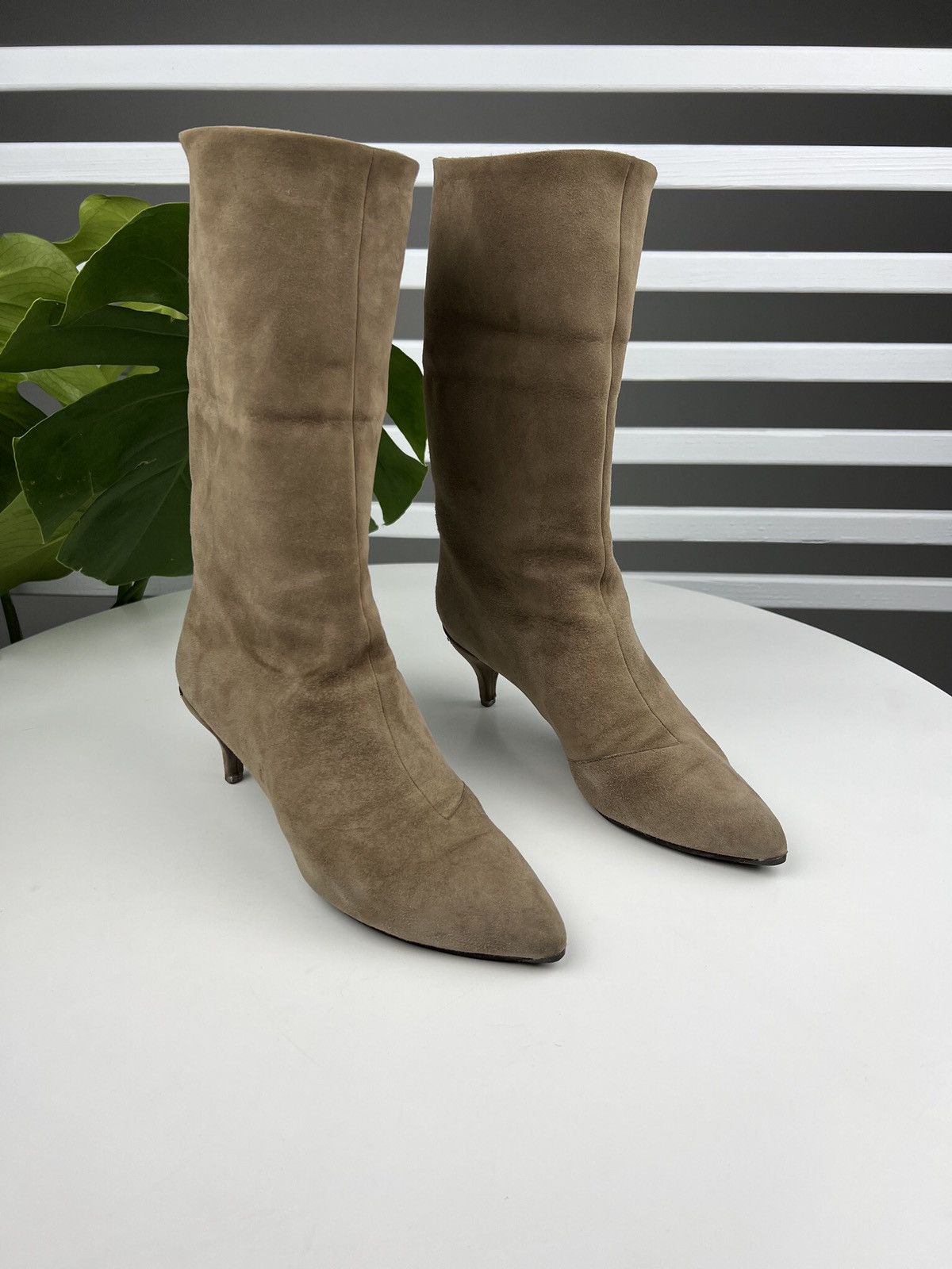 Louis Vuitton Louis Vuitton LV Leather Suede Heels Boots👢 | Grailed