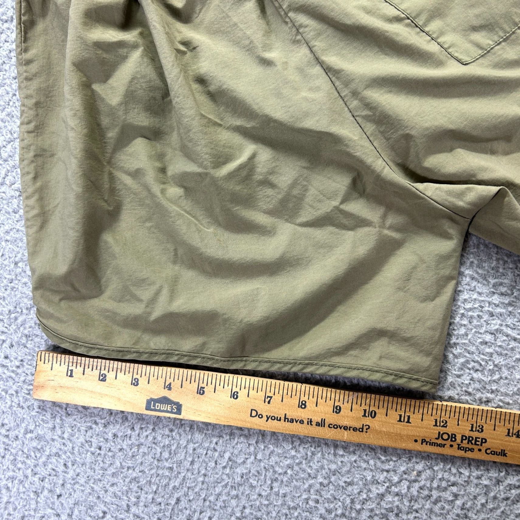 Vintage MX3 Mens Army Green Solid Nylon Elastic Waist Drawstring Running Shorts Size M Shirt Men? Size US 31 - 6 Thumbnail