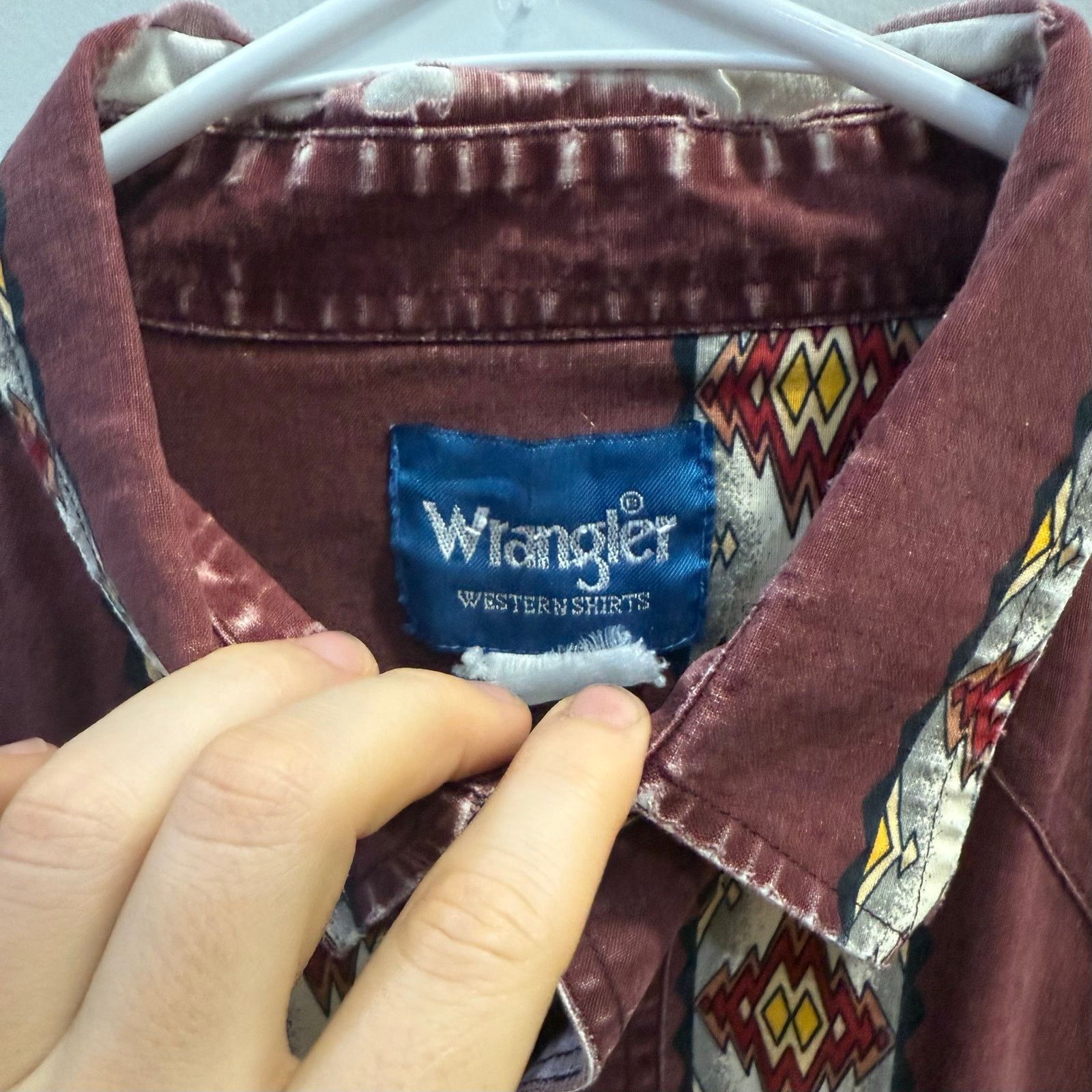 Wrangler Wrangler vintage western shirt maroon Size US L / EU 52-54 / 3 - 3 Thumbnail