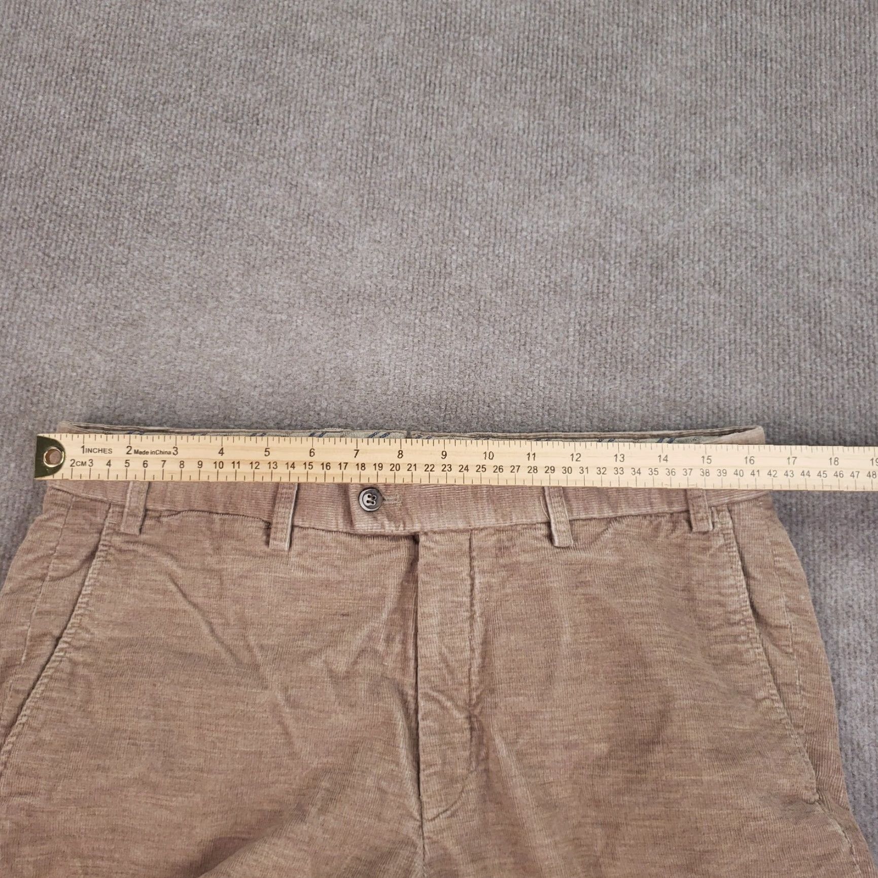 Vintage Hiltl Mens Corduroy Pants Brown 34x26 Extra Large XL Stretch Straight Casual Flat Front Size US 34 / EU 50 - 5 Thumbnail