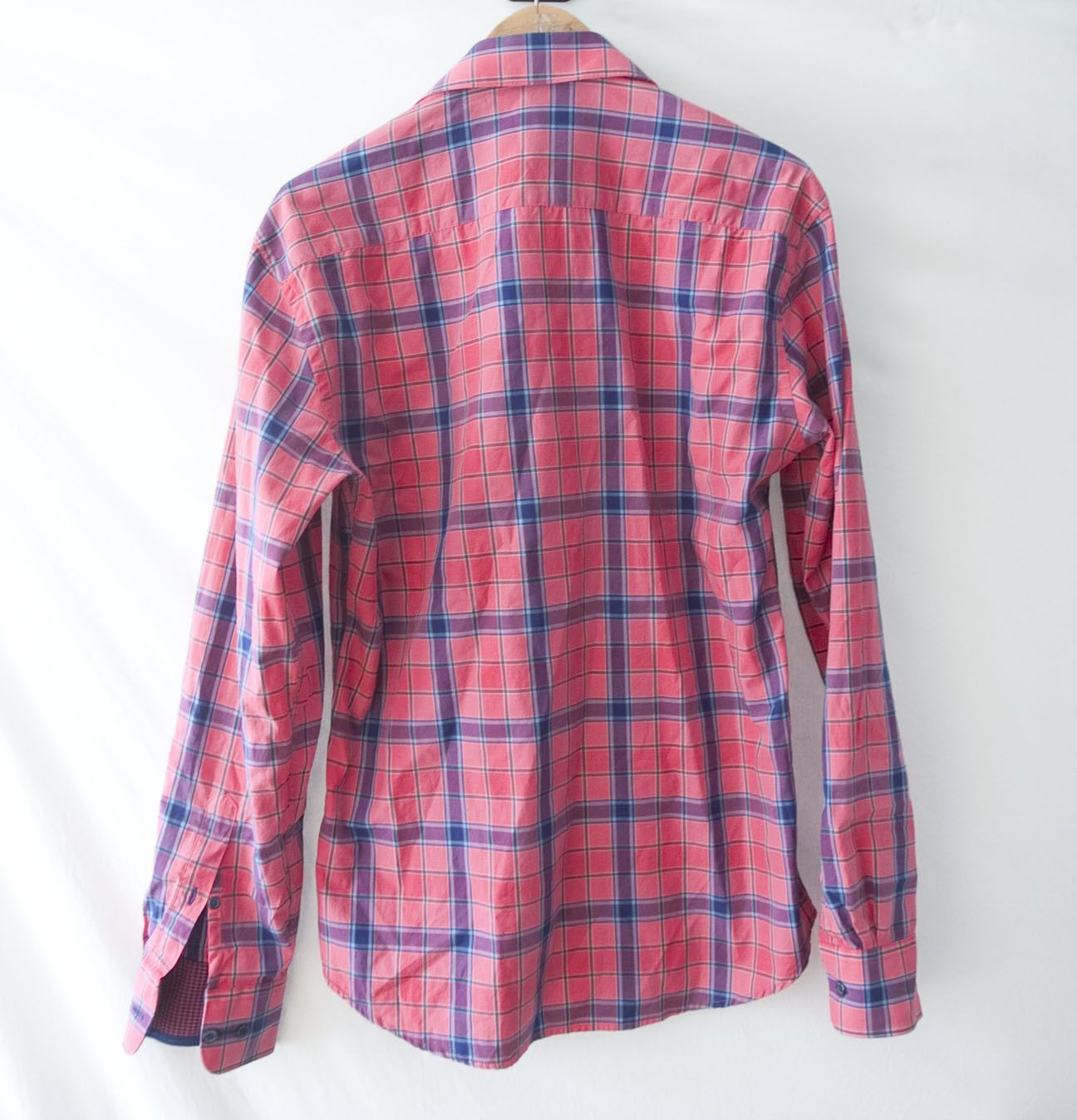 BUGATCHI Bugatchi Shirt Sharped Fit Size M Dark Pink Plaid Size US M / EU 48-50 / 2 - 6 Thumbnail