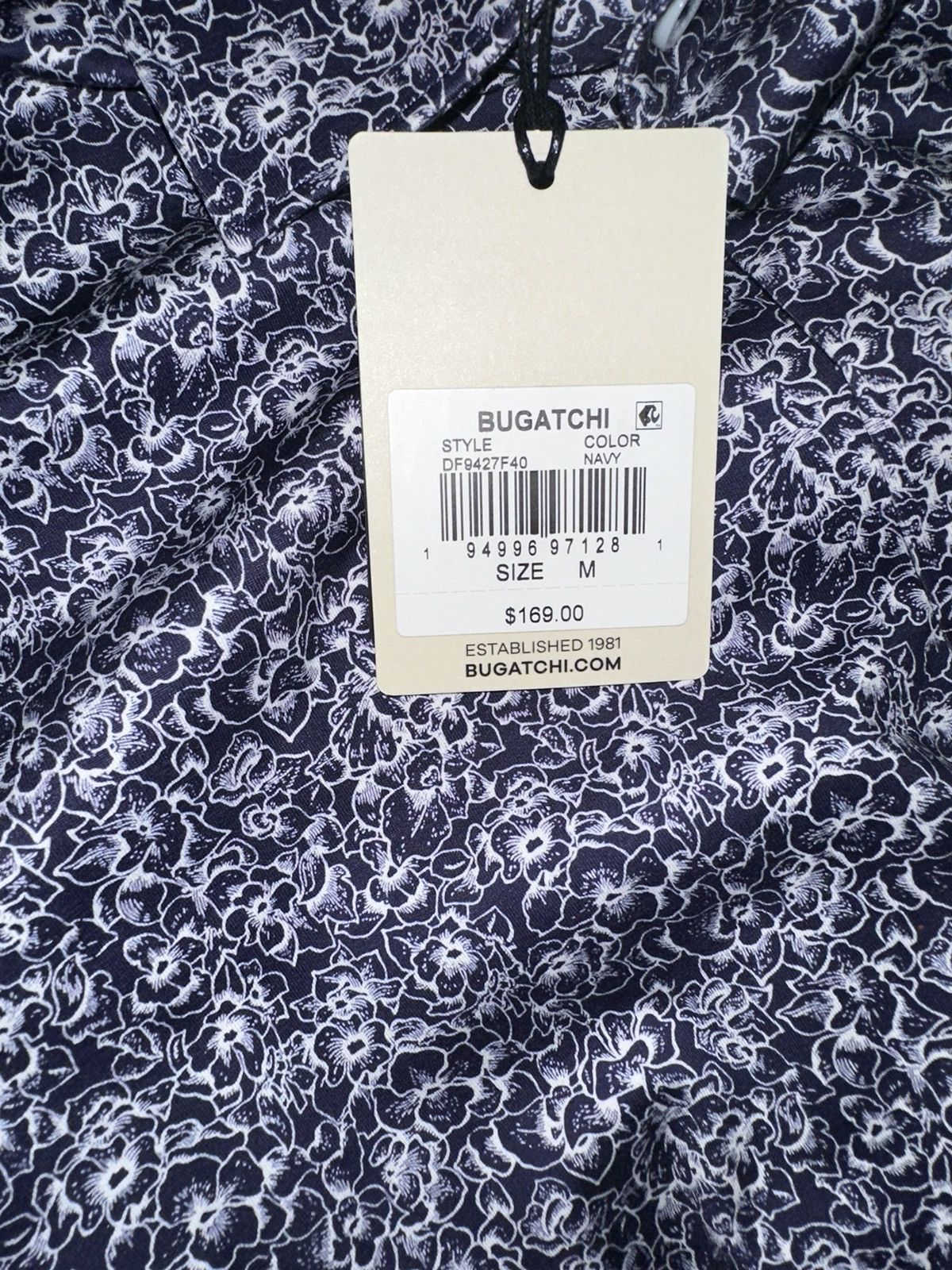 BUGATCHI × Nordstrom Blue Bugatchi Floral Short Sleeve Button Up Size US M / EU 48-50 / 2 - 3 Thumbnail