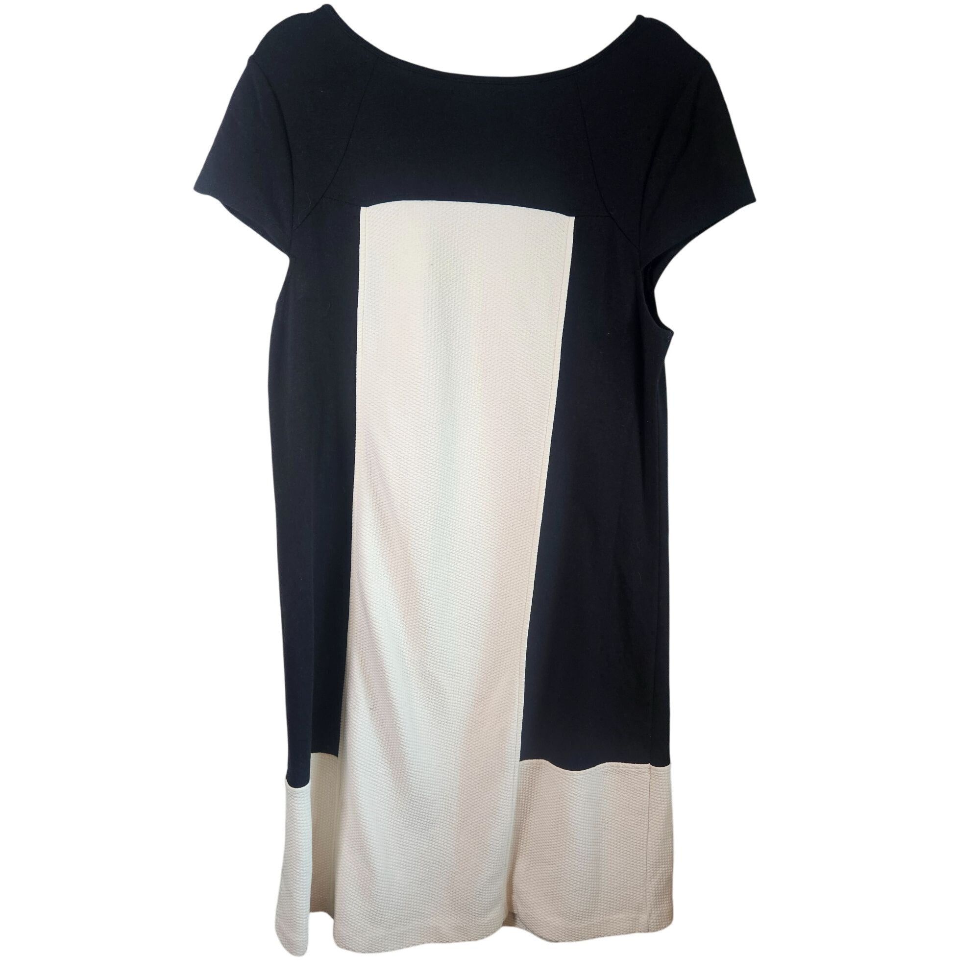 Anthropologie Maeve Colorblock Shift Dress Large Black White Mod Preppy Mi Size L / US 10 / IT 46 - 3 Thumbnail