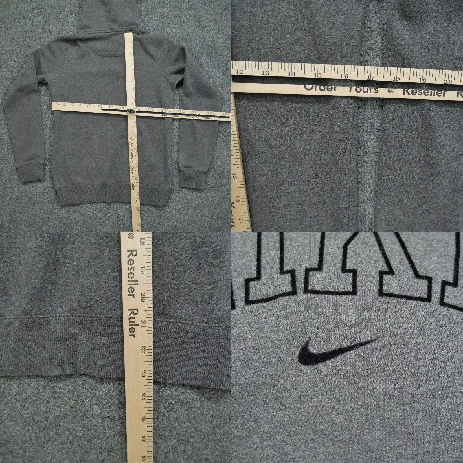 Nike VINTAGE Nike Hoodie Mens S Grey Pullover Swoosh Logo Spell Out Adult Size US S / EU 44-46 / 1 - 8 Thumbnail