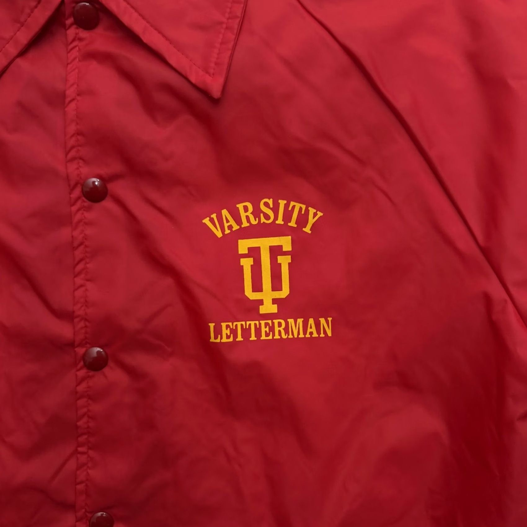 Champion VINTAGE Champion IU Varsity Letterman Jacket Mens Large Red Windbreaker USA Size US L / EU 52-54 / 3 - 3 Thumbnail