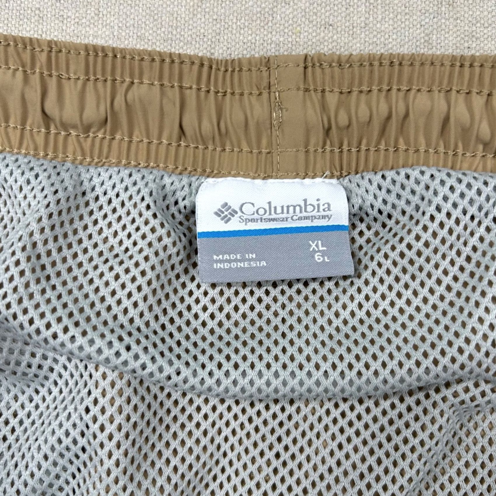 Vintage Columbia Shorts Mens XL Clearwater Shores Trunk Swim Beige Lined Brown/Nylon Polyester Beach Size US 36 / EU 52 - 4 Thumbnail