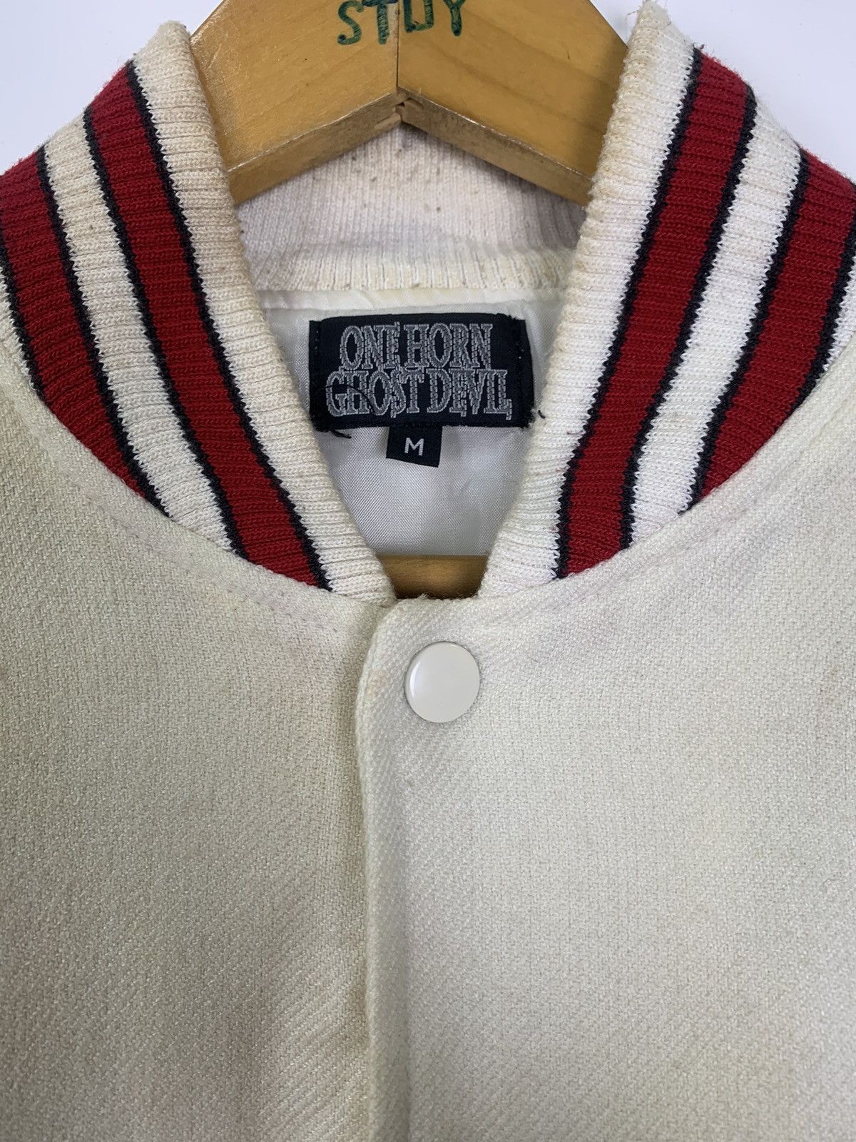 Japanese Brand × Vintage Vintage One Horn Ghost Devil Varsity Jacket Size US M / EU 48-50 / 2 - 7 Thumbnail
