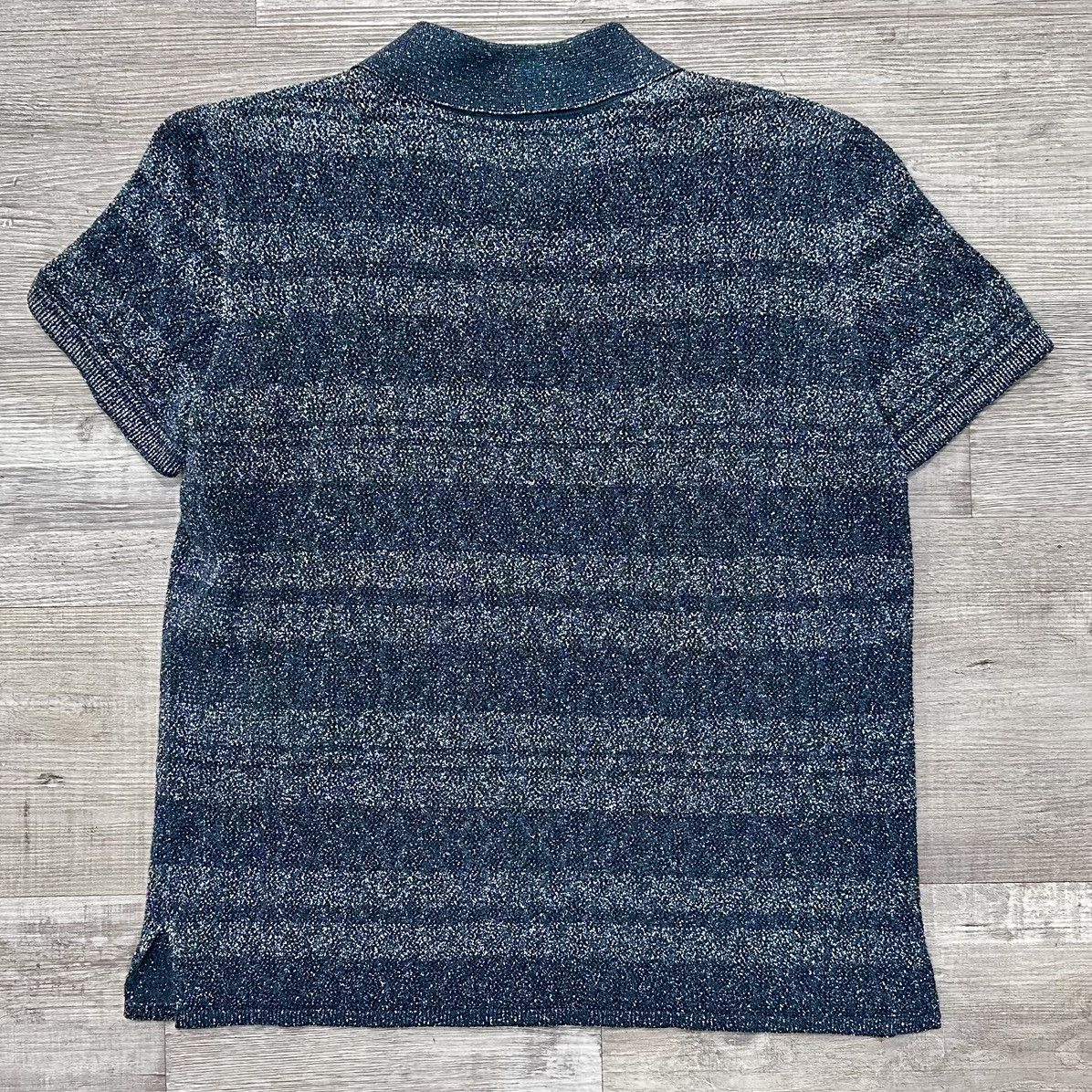 Chanel RARE CHANEL TEAL METALLIC STRIPED KNIT POLO Size US XS / EU 42 / 0 - 4 Thumbnail