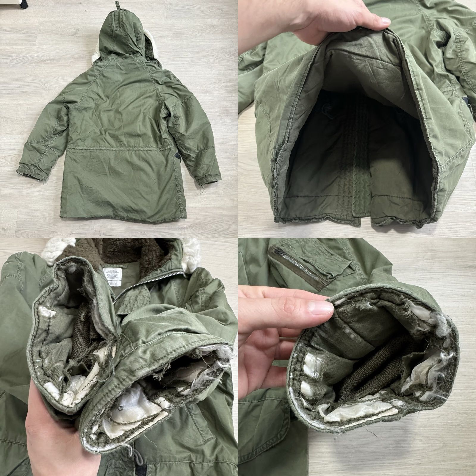 Schott VINTAGE SCHOTT USAF Military Cold Weather Parka N-3B Coat Men’s Small Green Hooded Zipper Slim Fit Regular Size S Size US S / EU 44-46 / 1 - 8 Thumbnail