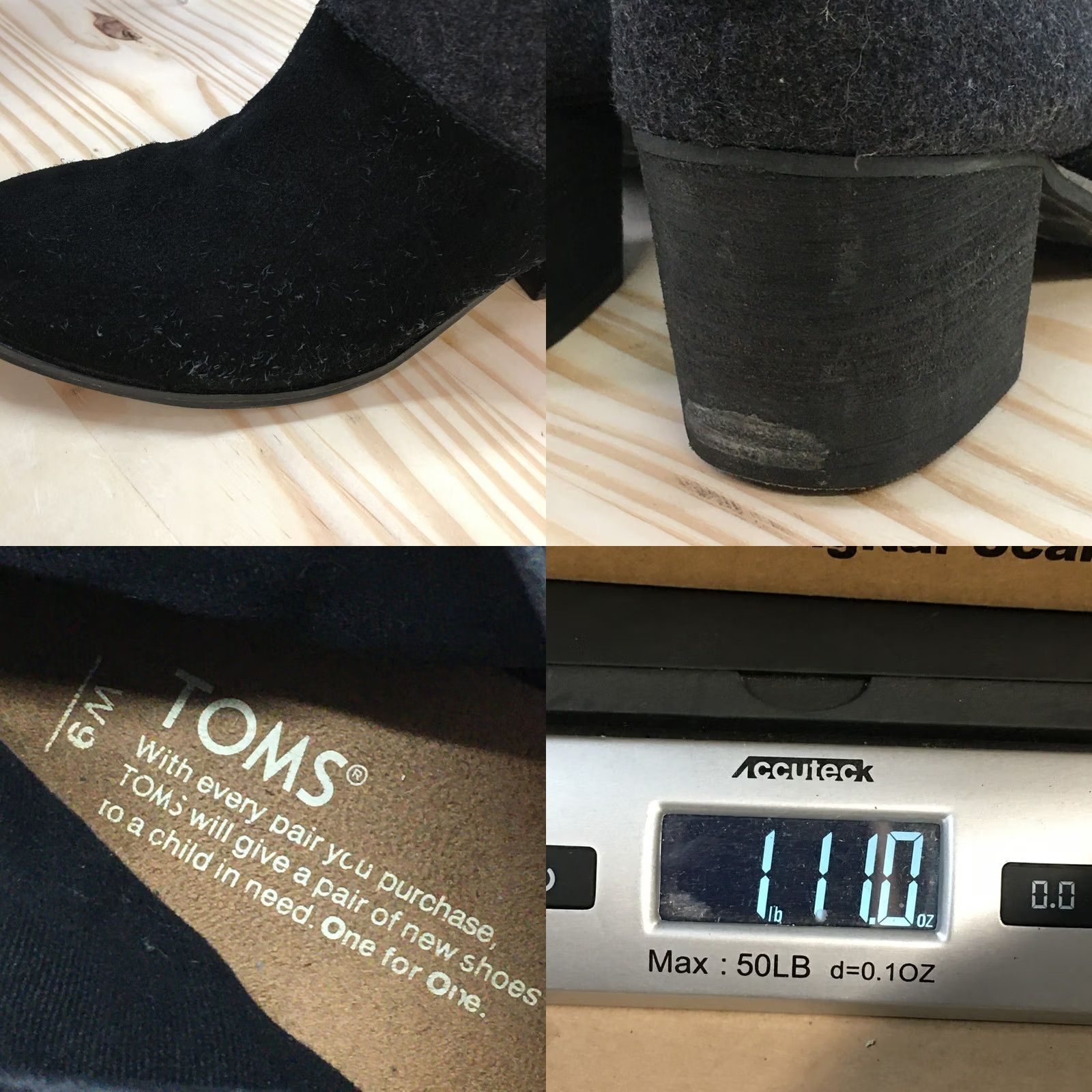 Toms Toms Boots Womens 9 Leila Ankle Booties Black Suede Block Heeled Zip Boots Size US 9 / IT 39 - 9 Thumbnail
