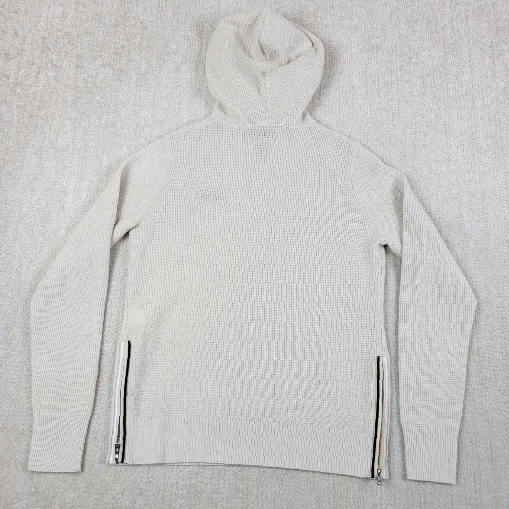 G/FORE G Fore Waffle Stitch Wool Pullover Hoodie Womens XS Beige Stone 1/4 Zip Sweater Size XS / US 0-2 / IT 36-38 - 2 Thumbnail