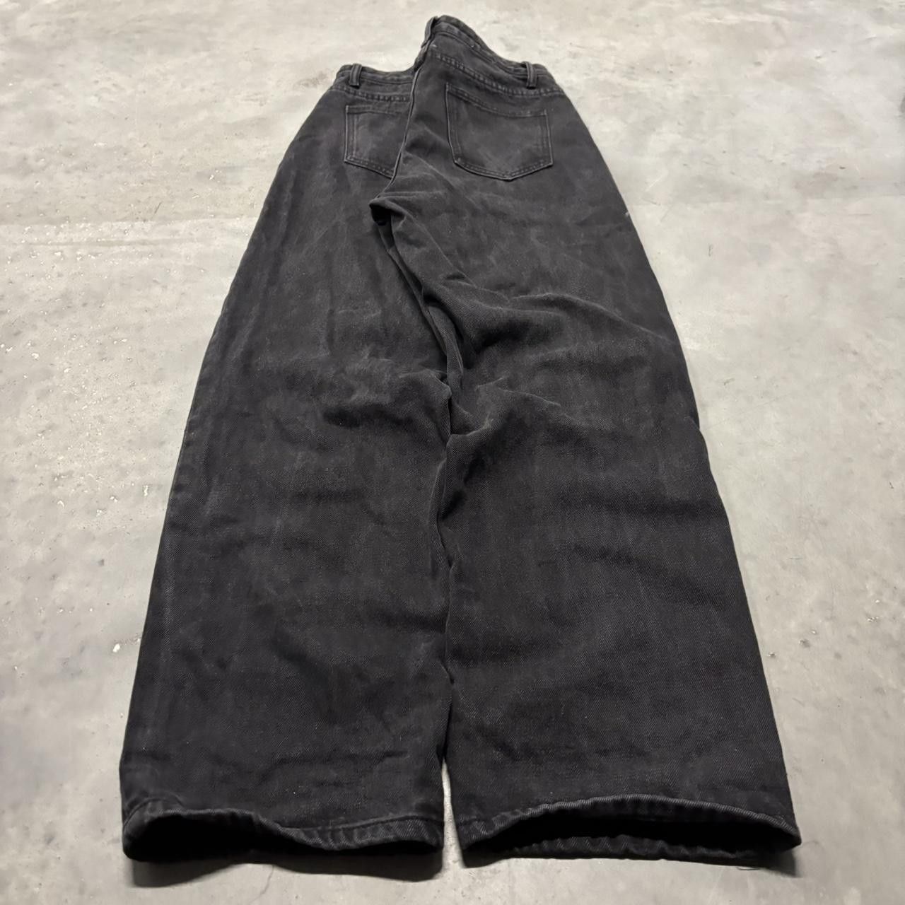 Japanese Brand × Vintage Crazy Vintage Y2K/2000s Grunge Black Distressed Denim Jeans! Size US 29 - 6 Thumbnail