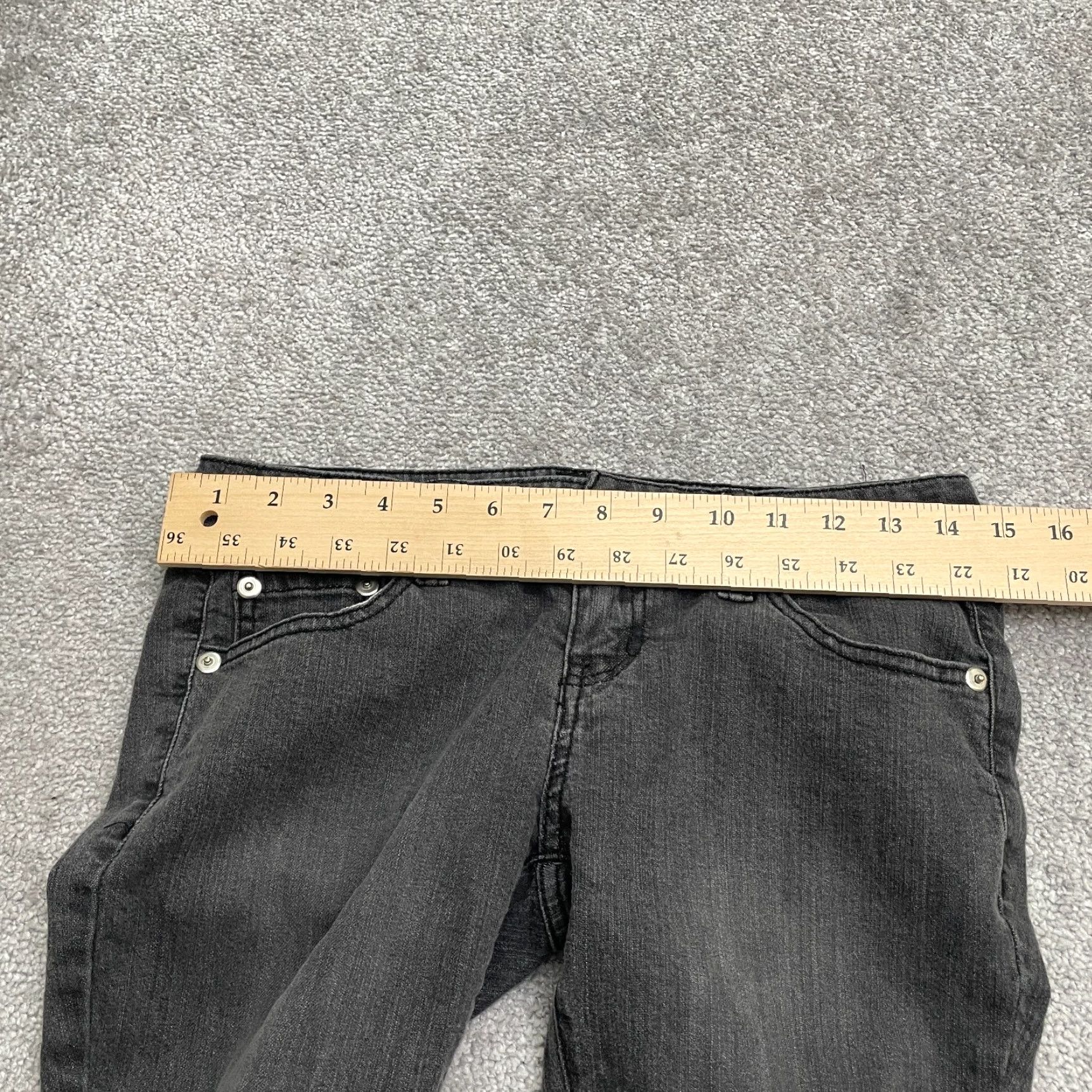 Denime Yom Yum Slim Fit Denim Jeans 30x30 Black Charcoal Wash Low Rise Casual Womens Size 30" / US 8 / IT 44 - 6 Thumbnail