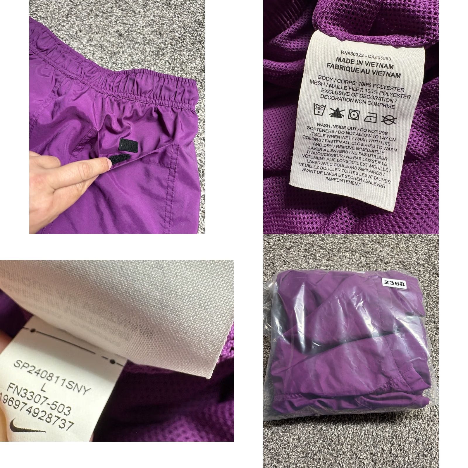 Nike Nike Sportswear Woven Flow Shorts Mens Large Purple FN3307 Size US 33 - 8 Thumbnail