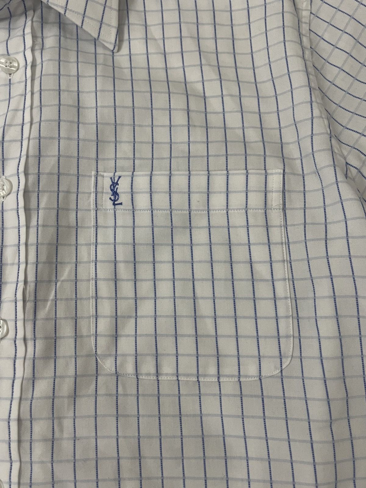 Yves Saint Laurent 🔥90's YSL Old Money Boxy Checked Summer Shirt Y2K Size US M / EU 48-50 / 2 - 3 Thumbnail
