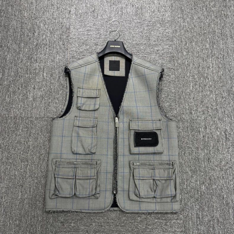Givenchy Plaid Space Cotton Vest