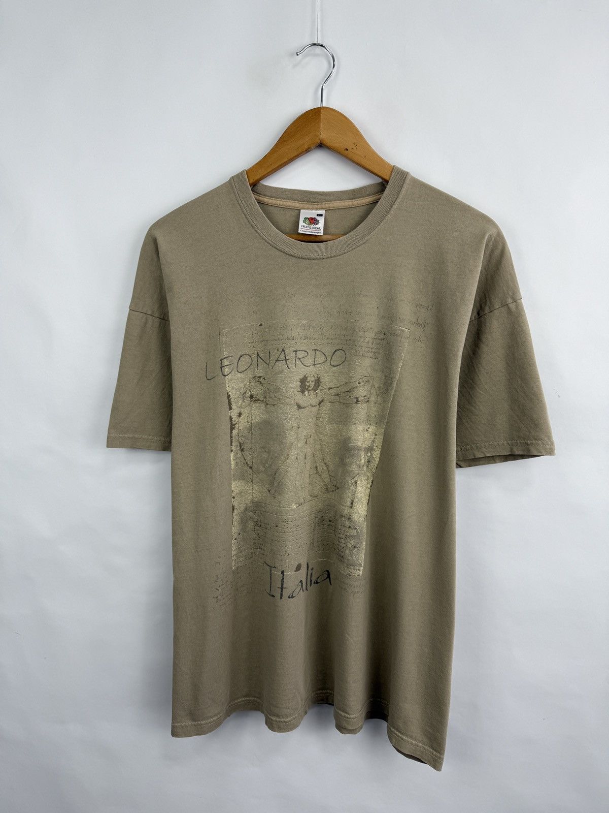 Fruit Of The Loom 🇮🇹 Vintage Y2K Leonardo Da Vinci T-Shirt Monet Salvador Style Size US XL / EU 56 / 4 - 3 Thumbnail