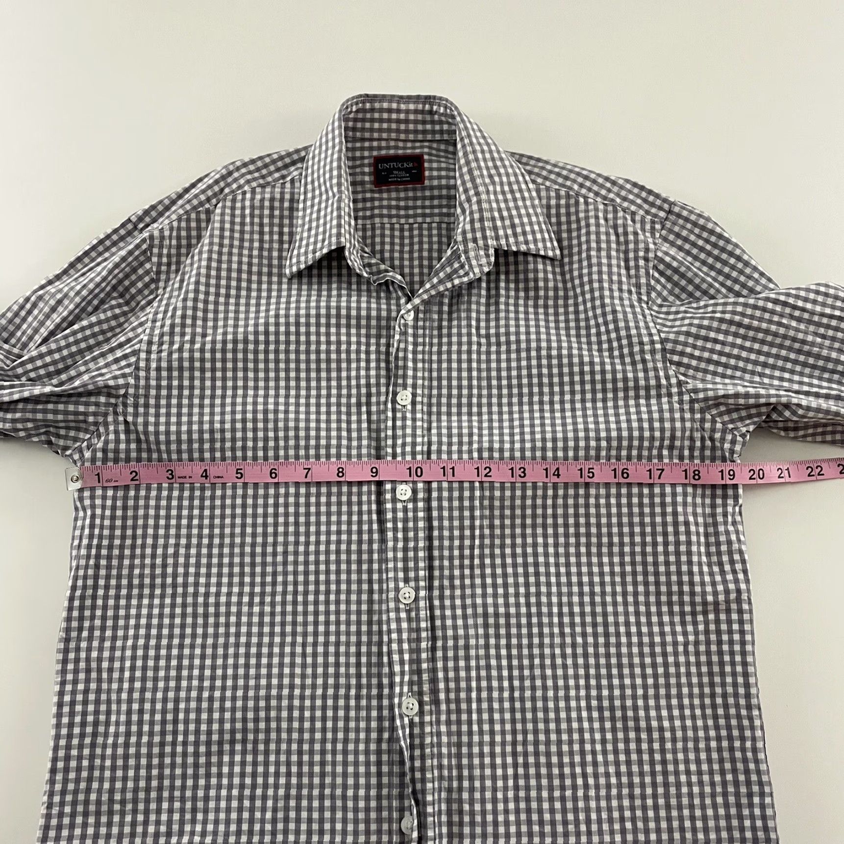 UNTUCKit UNTUCKit Plaid Long Sleeve Cotton Button Front Shirt Men’s Small Gray Purple Size US S / EU 44-46 / 1 - 3 Thumbnail