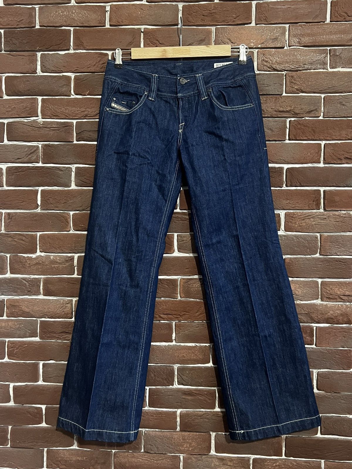 Diesel Vintage 00s Diesel Flared Denim Pants DSWT Avant garde Hype Size US 29 - 1 Thumbnail