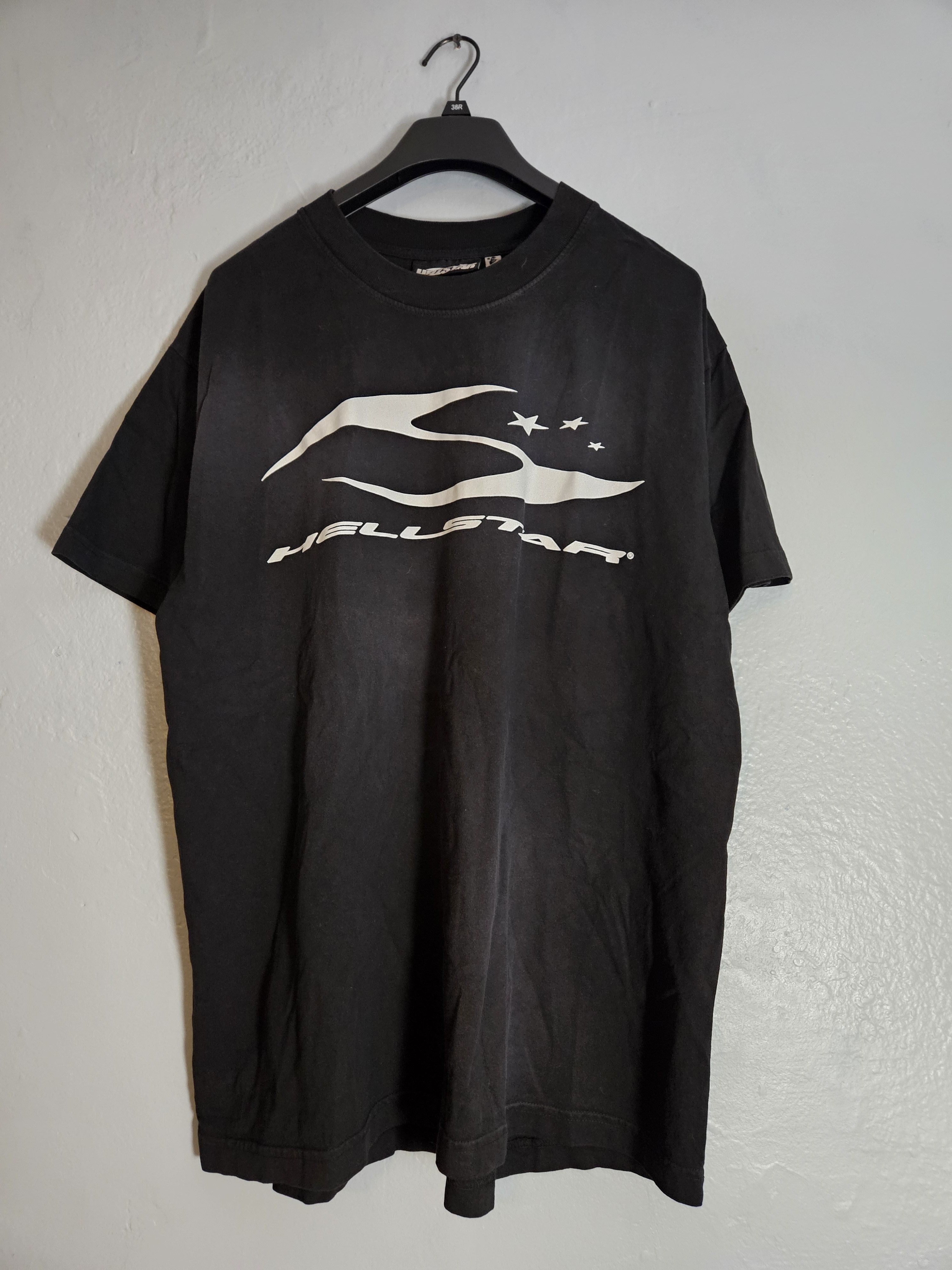HELLSTAR Glow In The Dark Cursive Logo Oversized Black T Shirt Size US L / EU 52-54 / 3 - 1 Thumbnail