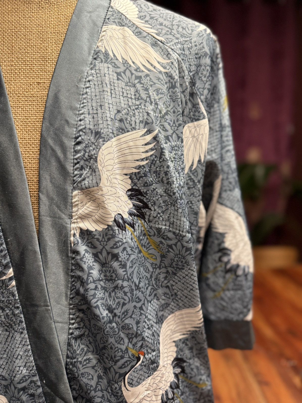 Other Silky Crane Print Kimono Jacket – Tranquil Elegance Size M / US 6-8 / IT 42-44 - 2 Thumbnail