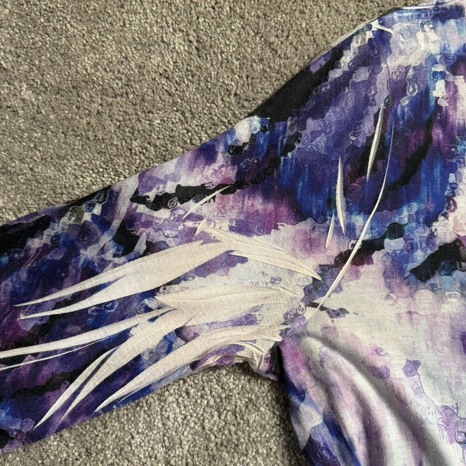 Other 90s Y2K Womens Top 1X Plus Abstract Floral Rhinestones Size XL / US 12-14 / IT 48-50 - 6 Thumbnail