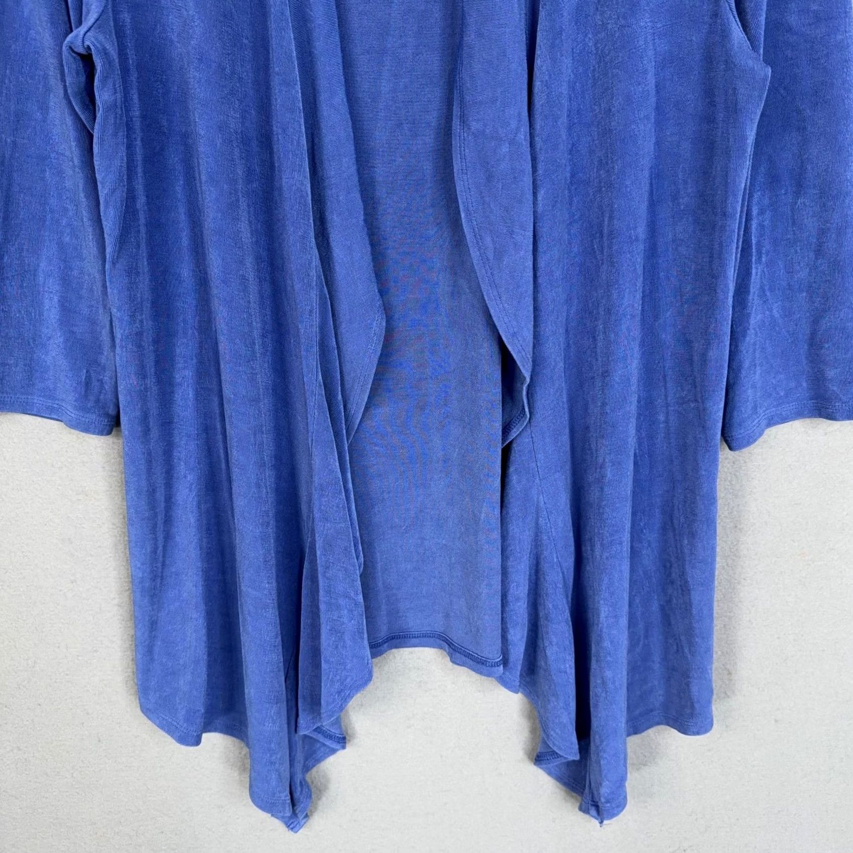 Vintage Chico's Travelers Cardigan Sweater Womens 1 Blue Open Front Lightweight Knit Cardigan 3/4 Sleeve Casual Travel Womens Size M / US 6-8 / IT 42-44 - 3 Thumbnail