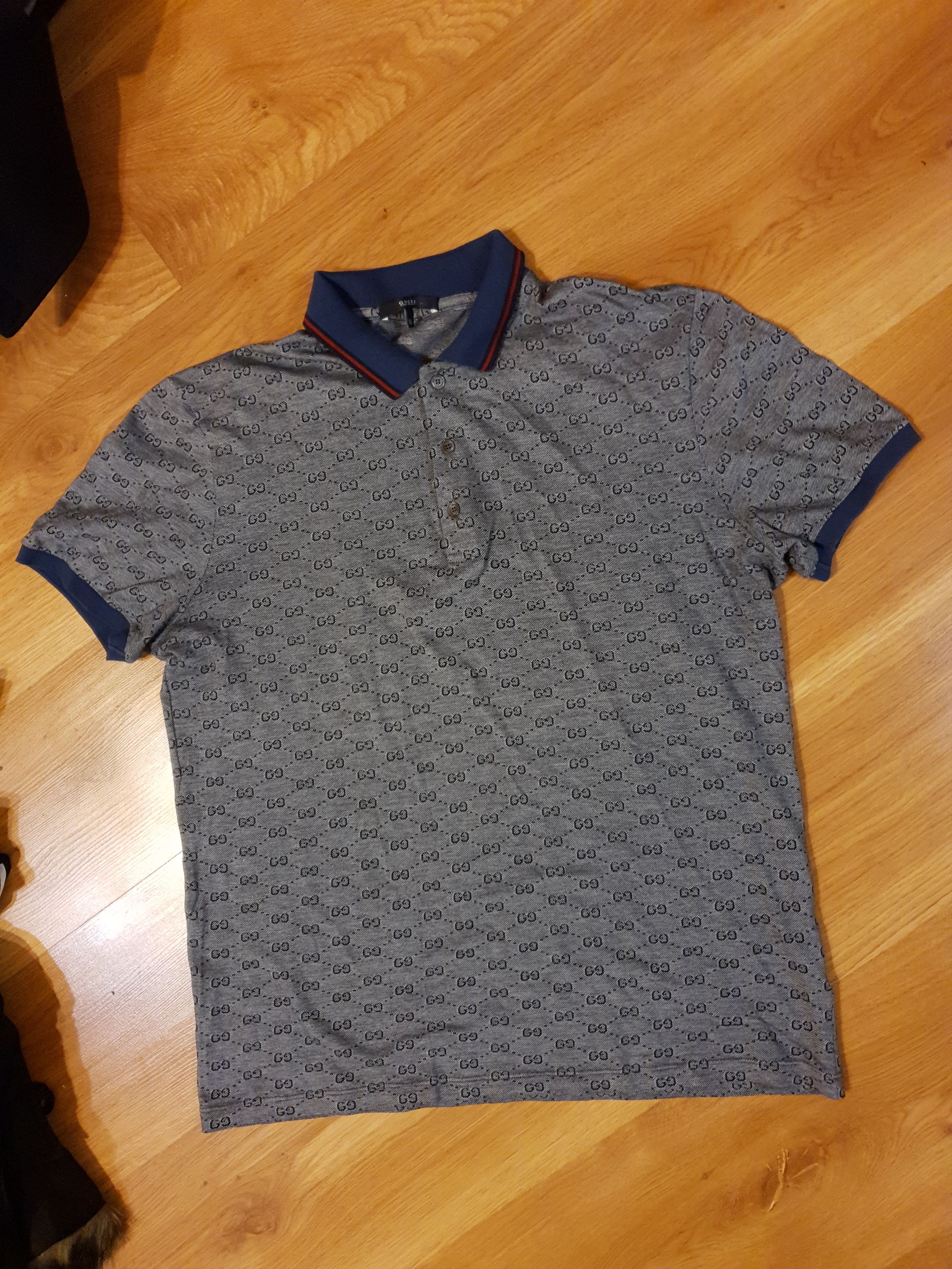 Gucci Monogram Grey Polo Shirt - Main Image
