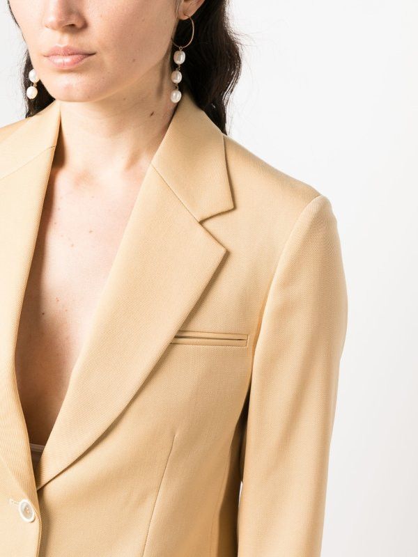 Lanvin o1y0326 Blazer in Beige Size S / US 4 / IT 40 - 2 Thumbnail