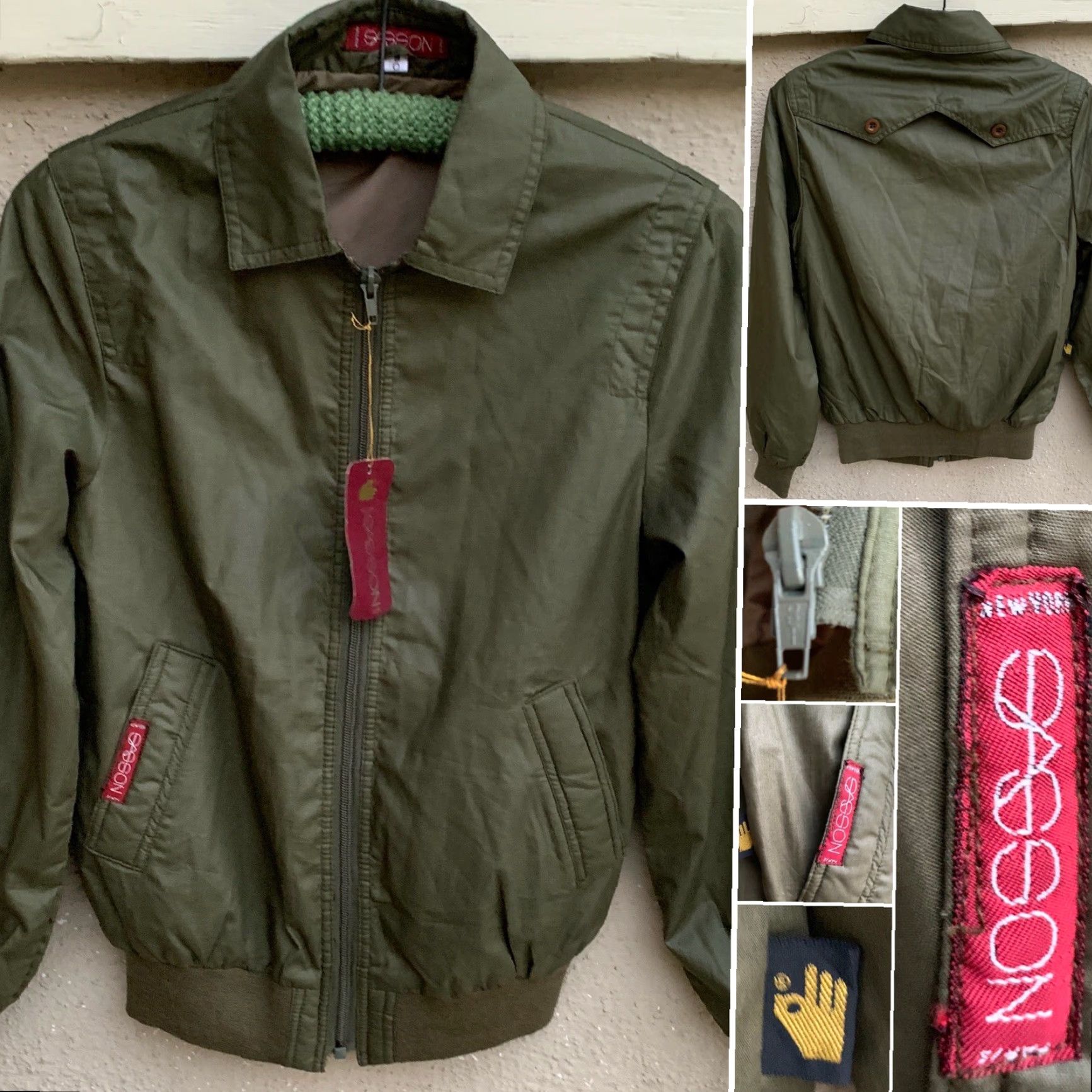 Vintage VINTAGE Sasson New York Paris Windbreaker Jacket 1980s Size S Green Women Mens Small Olive Army Green Jacket Size S / US 4 / IT 40 - 2 Thumbnail