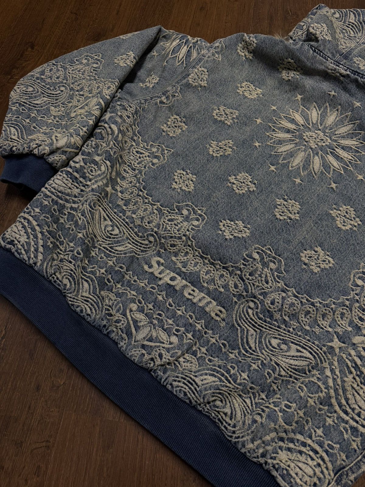 Supreme Supreme Bandana Jacquard Denim Hooded Work Jacket Blue XL Size US XXL / EU 58 / 5 - 3 Thumbnail