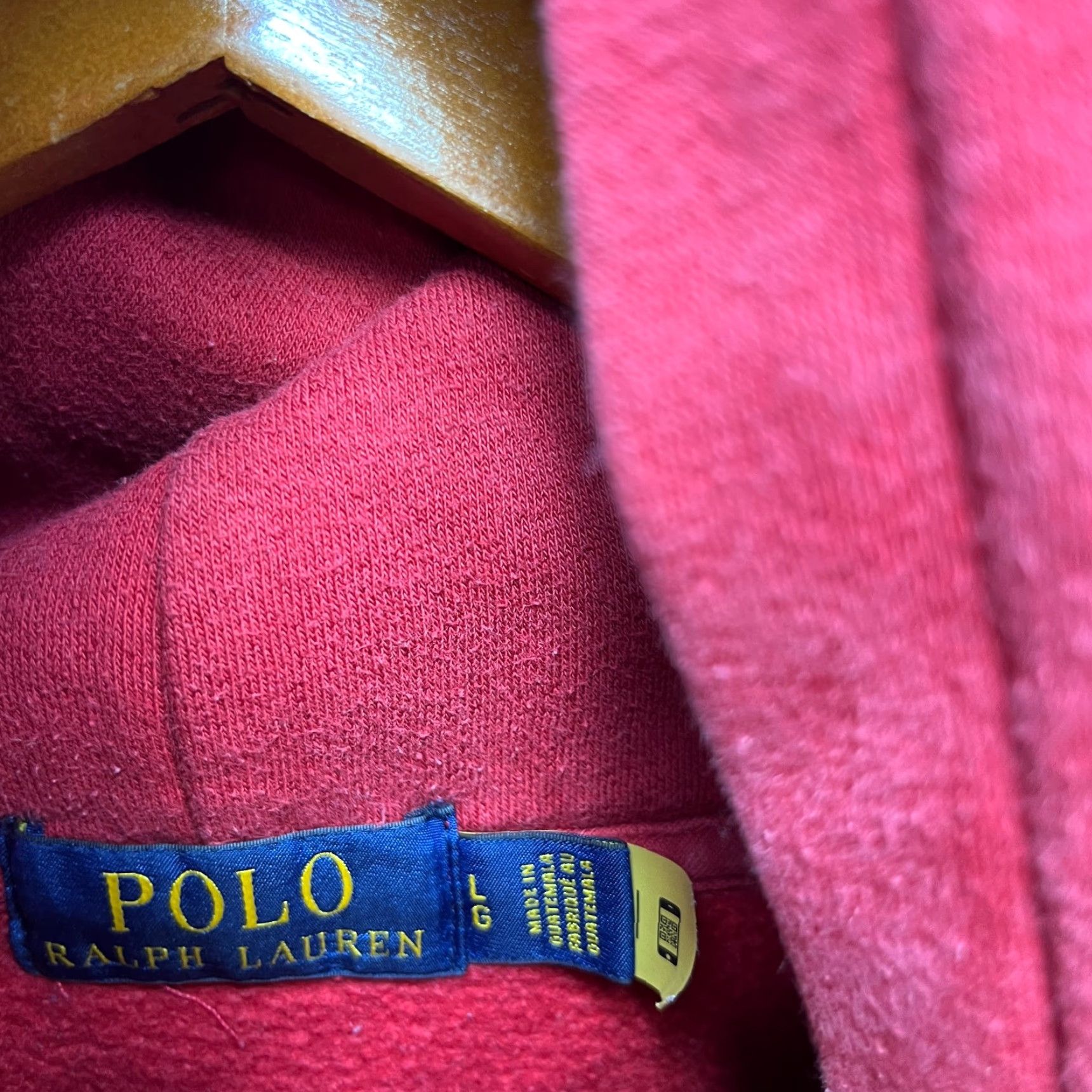 Polo Ralph Lauren Vintage Polo Ralph Lauren Hoodie L Men Red Cotton Fleece Hooded Bear - 90s? Size US L / EU 52-54 / 3 - 4 Thumbnail