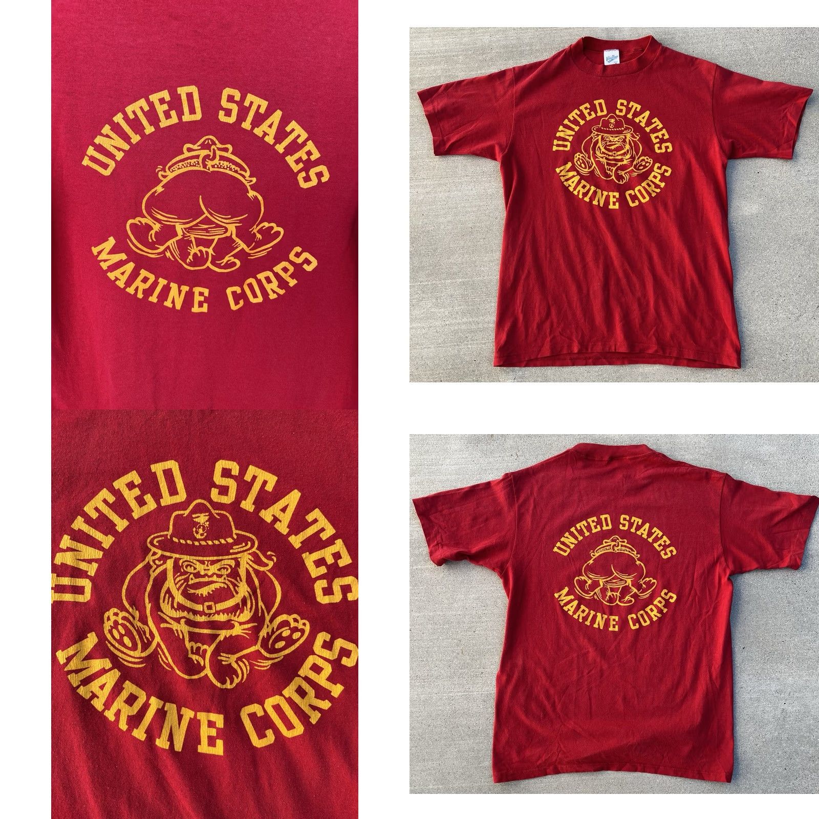 Velva Sheen VINTAGE Velva Sheen United States Marine Corps Bulldog Coming Going T Shirt USA Red M Mens graphic Print Crew Neck Short Sleeve 50/50 Vintage Size US M / EU 48-50 / 2 - 10 Thumbnail