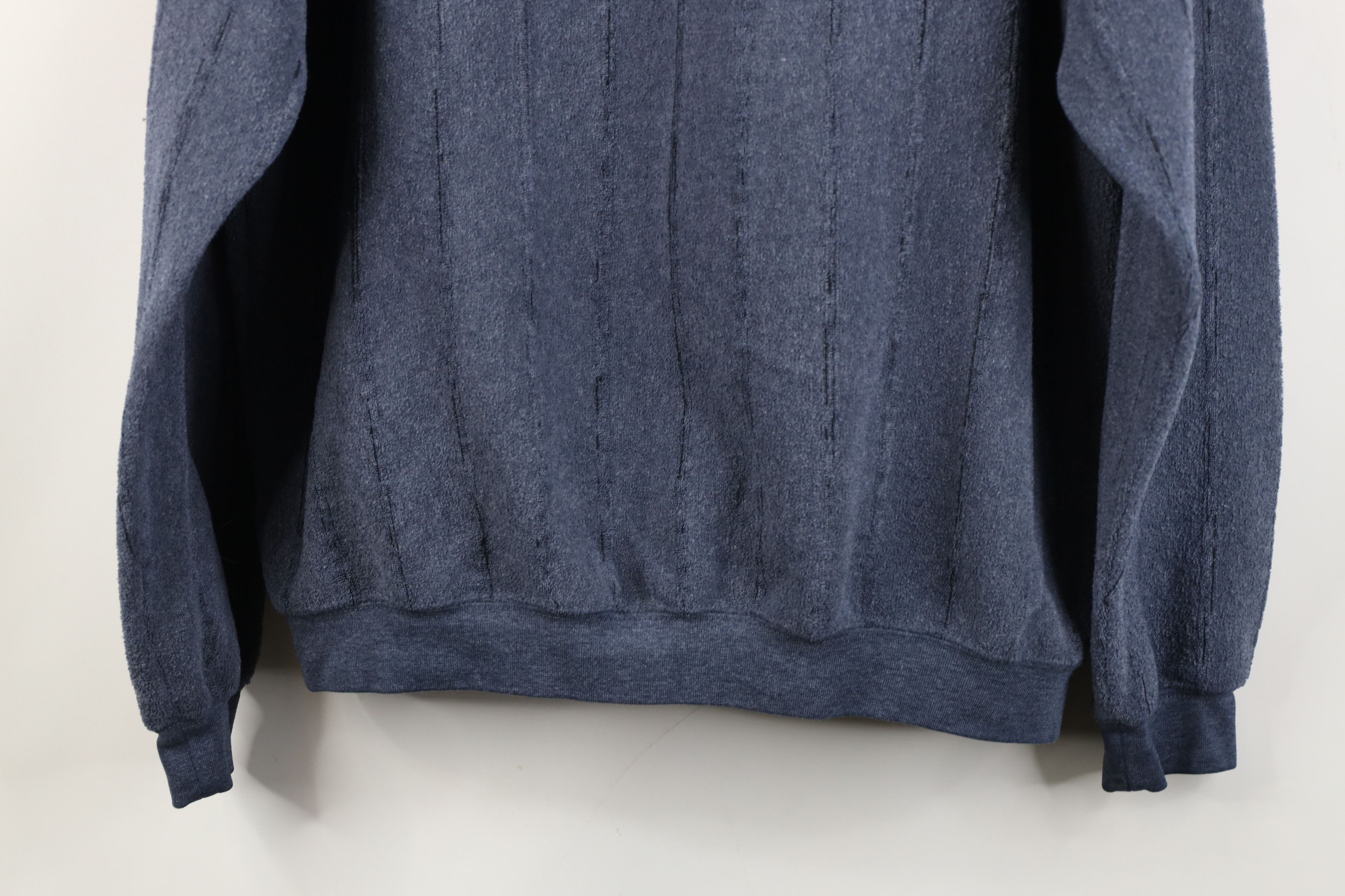 Vintage Vintage 90s Streetwear Fleece Collared Sweatshirt Blue Size US L / EU 52-54 / 3 - 12 Thumbnail
