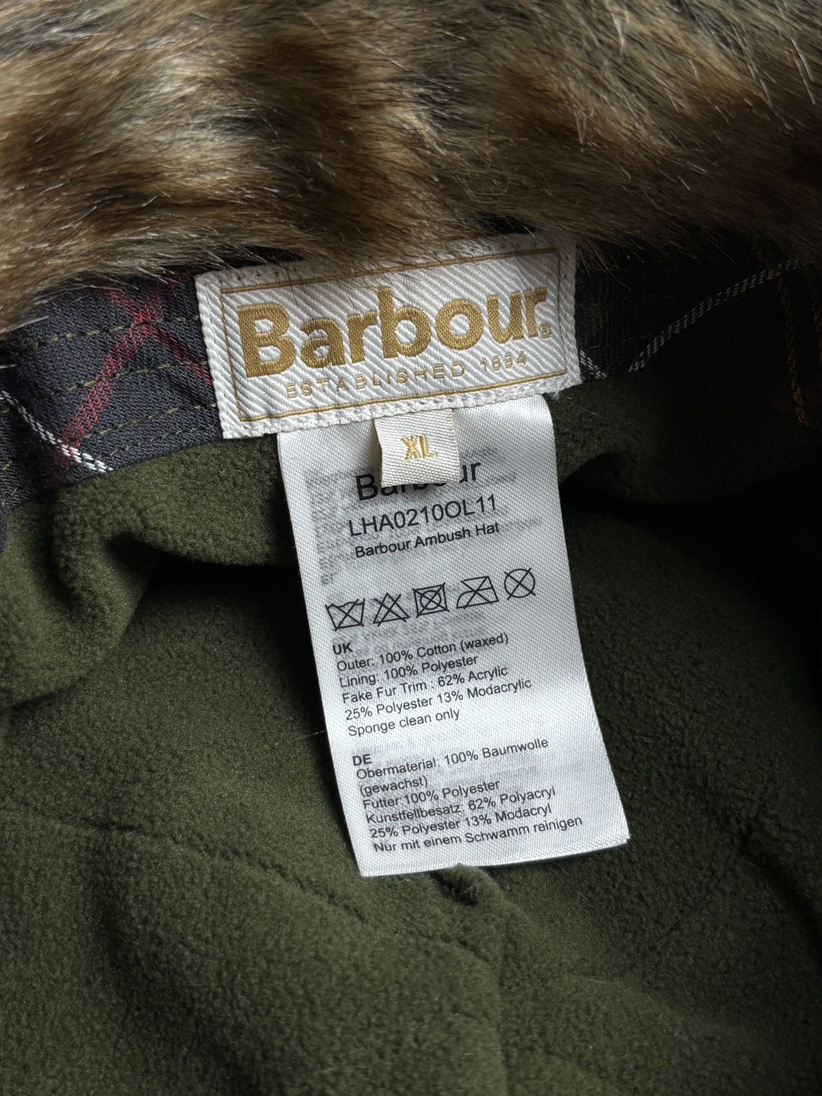 Barbour Barbour Ambush Hat Waxed Cotton Unisex Size ONE SIZE - 5 Thumbnail