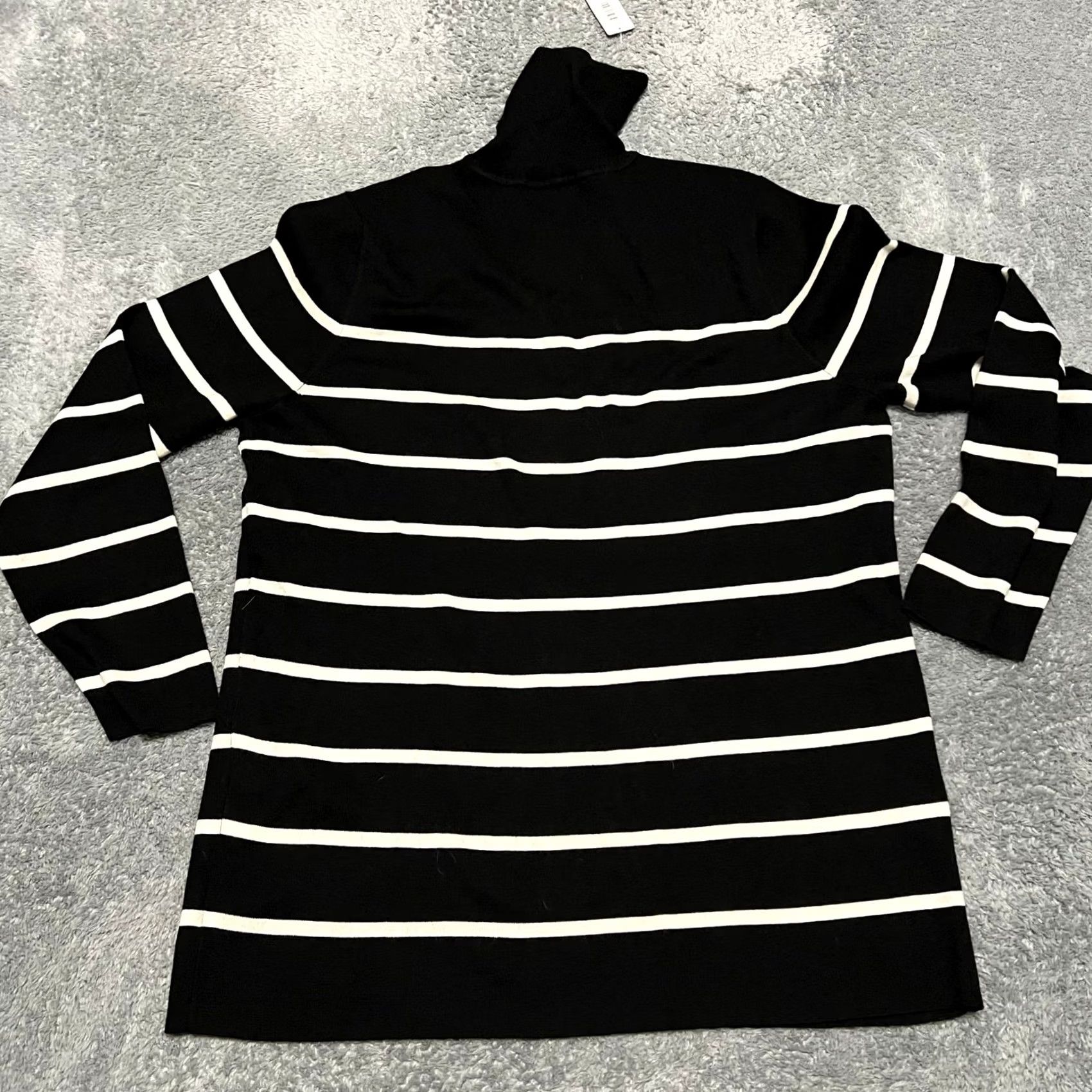 Vintage Chicos Sweater Womens 4 XXL Graphic Stripe Rachel Turtleneck Black Shirt Pullover Regular Womens Boys? Size XXL / US 16-18 / IT 52-54 - 5 Thumbnail
