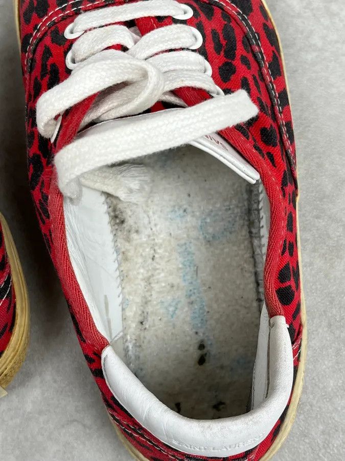 Saint Laurent Paris Saint Laurent Red & Black Leopard LA Sneakers Size US 8 / EU 41 - 9 Thumbnail