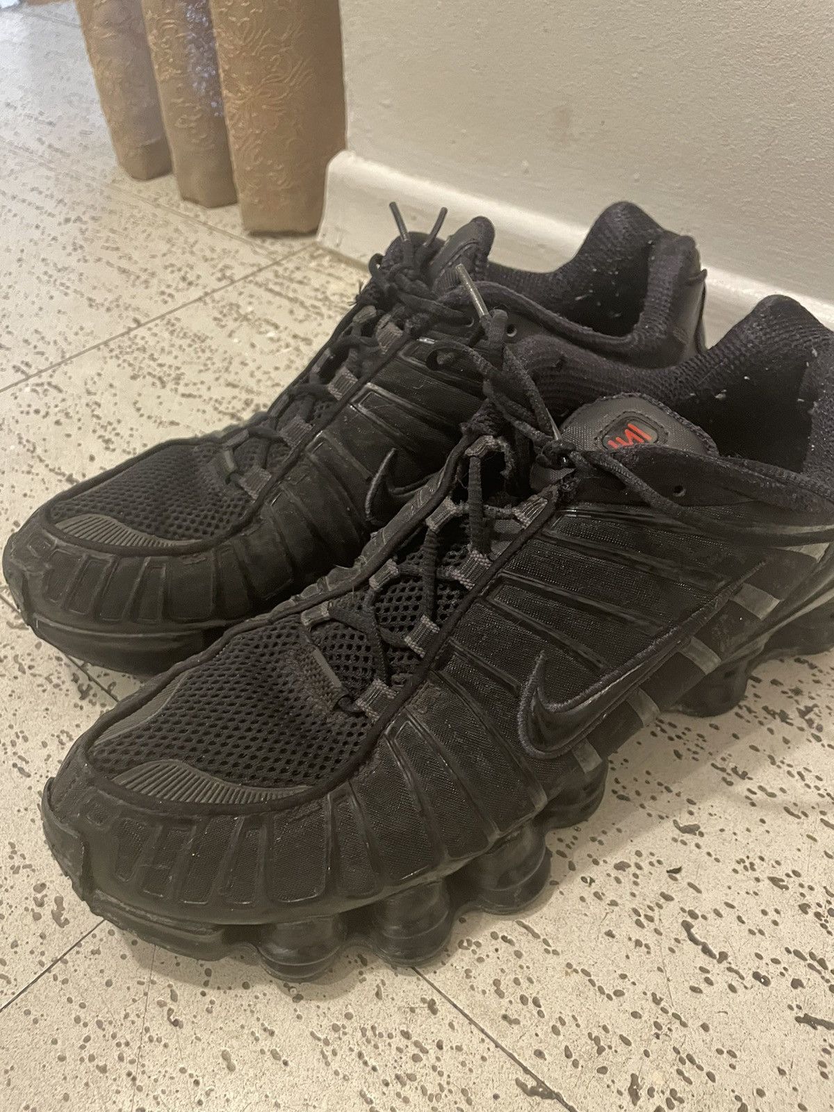image of Nike Shox Triple Black Shoes, Men's (Size 10.5)